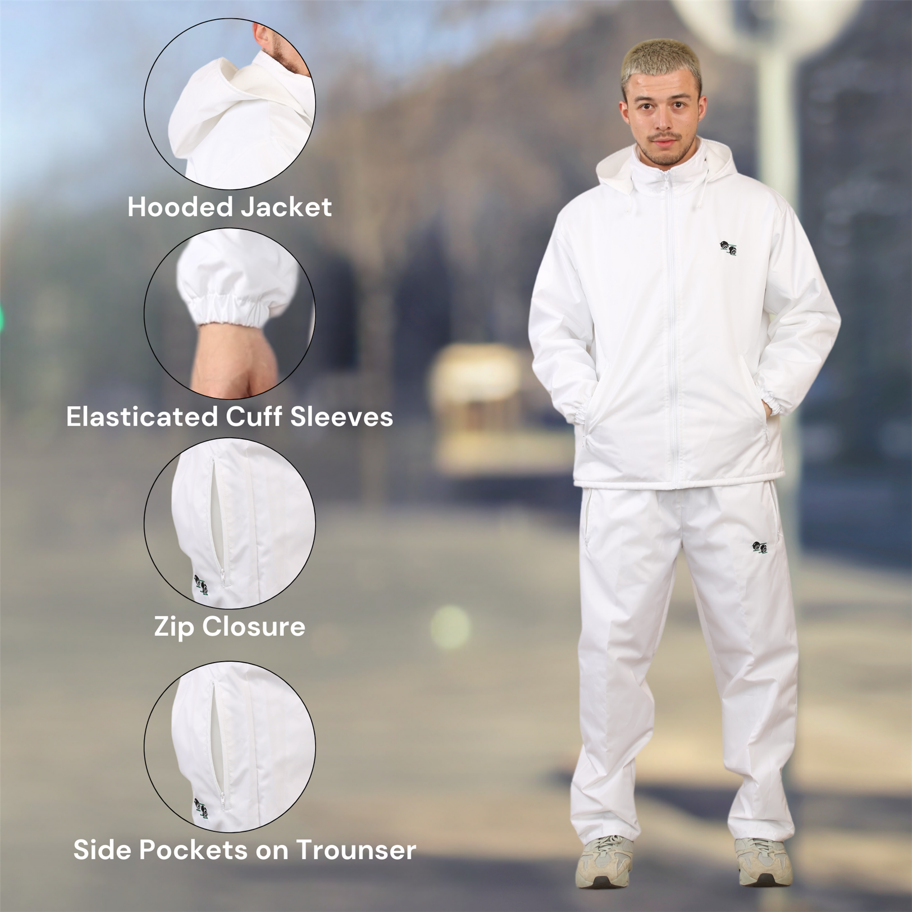 Pantalón de Bowling Unisex Chaqueta Blanco Césped Cuencos Forrado de Vellón Impermeable A Prueba de Viento - Imagen 20 de 22