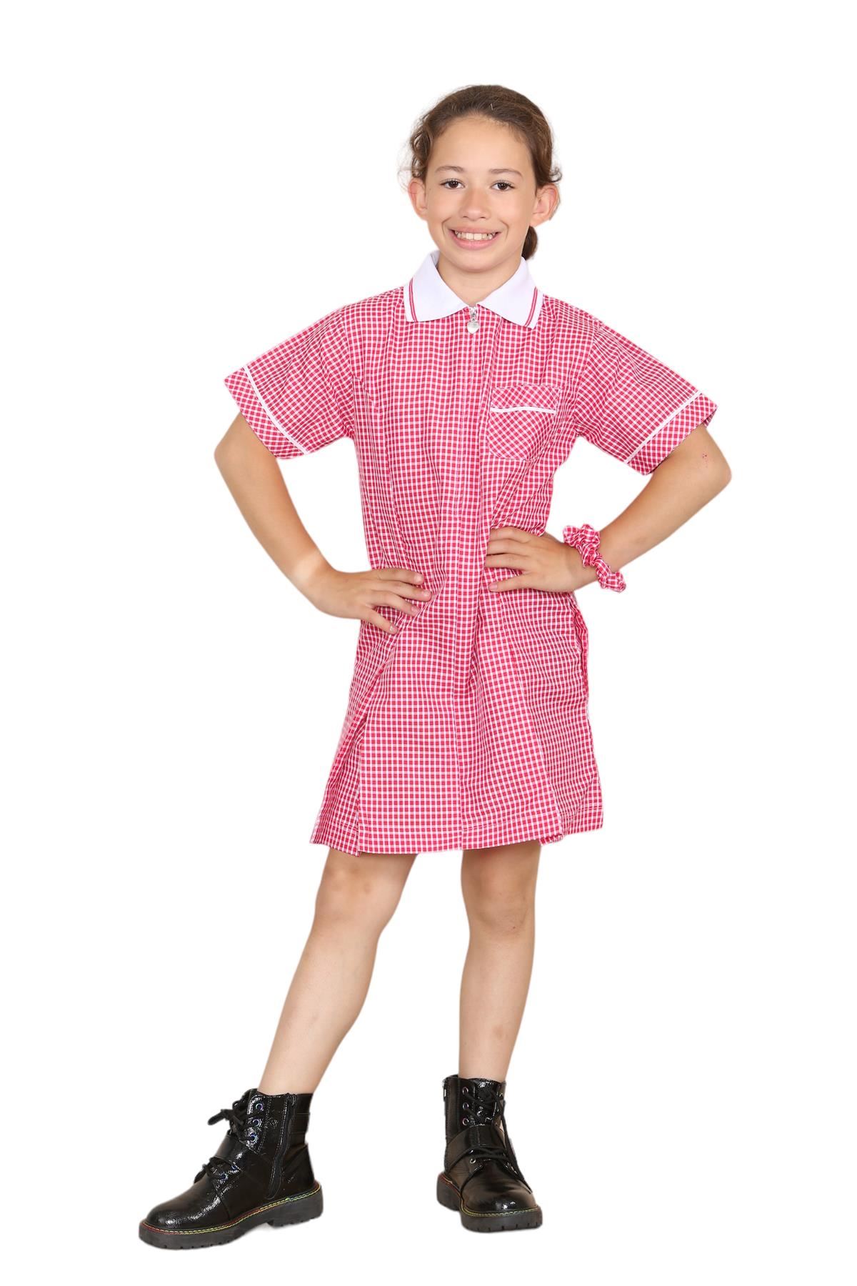 Mädchen Gingham Schule Kurzarm Plissee Kleid Schuluniform Sommer 2er Pack - Bild 31 von 49