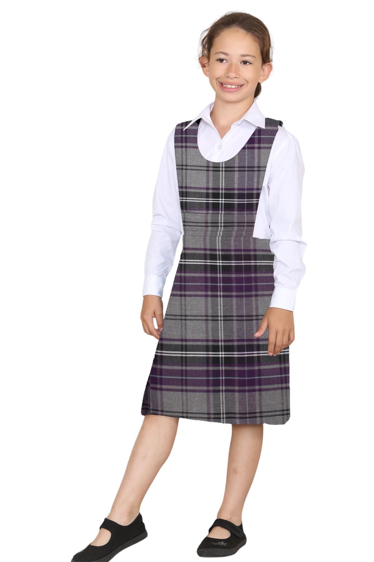 Niñas Babero Delantal Tartán Vestido Envolvente Cuchillo Plisado Uniforme Escolar Paquete de 2 - Imagen 38 de 64