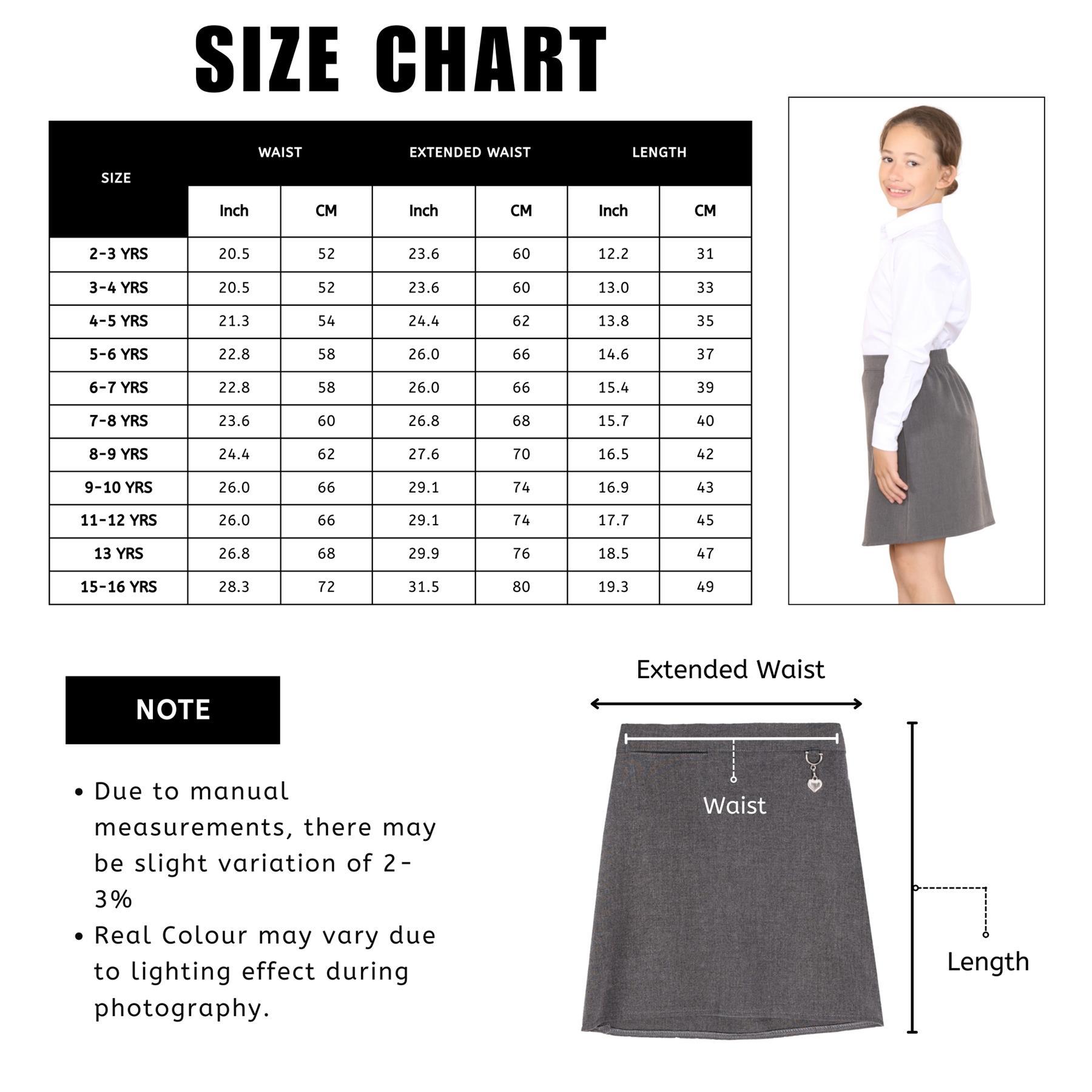 Girls Lycra School Skirt Heart Attachment Front Pocket Elasticated Back Uniform - Picture 13 of 29