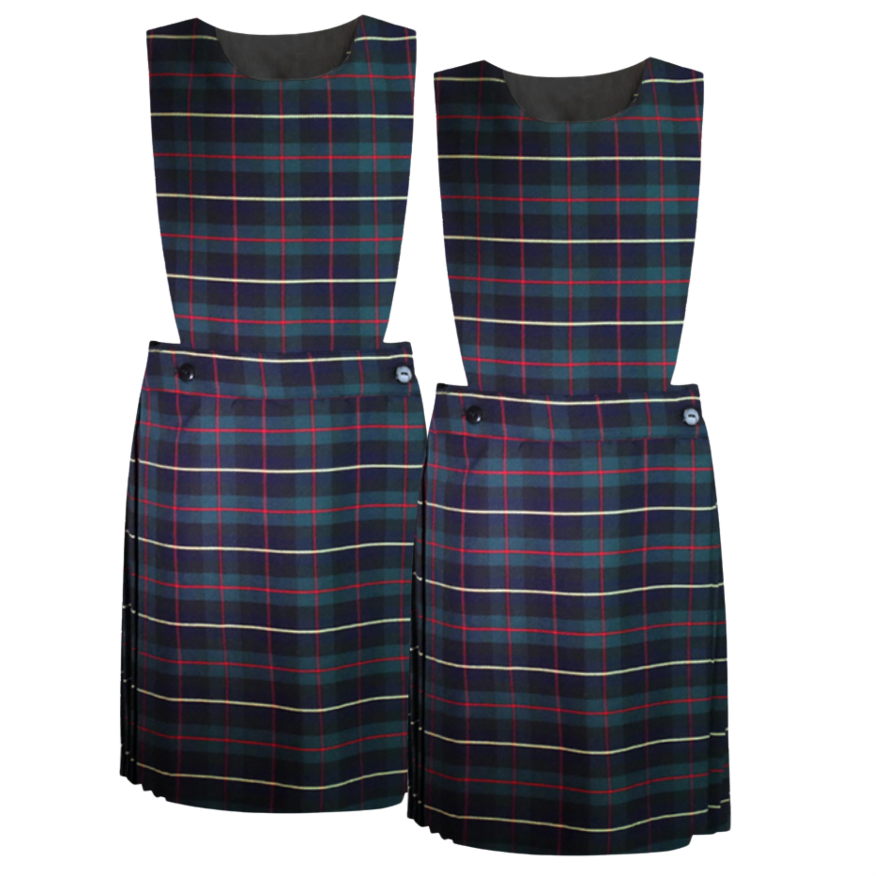 Niñas Babero Delantal Tartán Vestido Envolvente Cuchillo Plisado Uniforme Escolar Paquete de 2 - Imagen 30 de 64