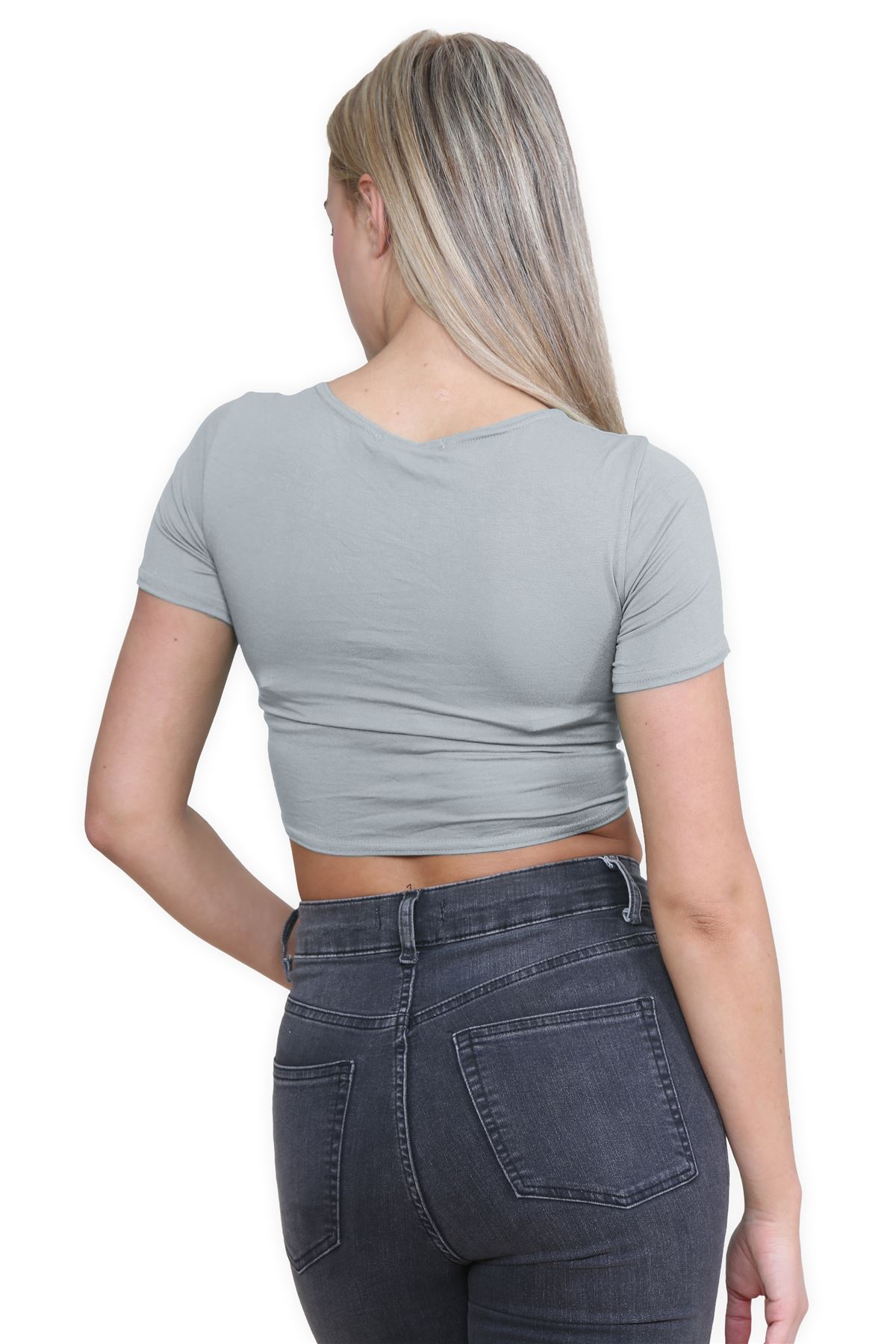 Damen-Cardigan Kurzarm vorne zum Binden einfach Bolero Achselzucken lässig bauchfrei Oberteil - Bild 58 von 133