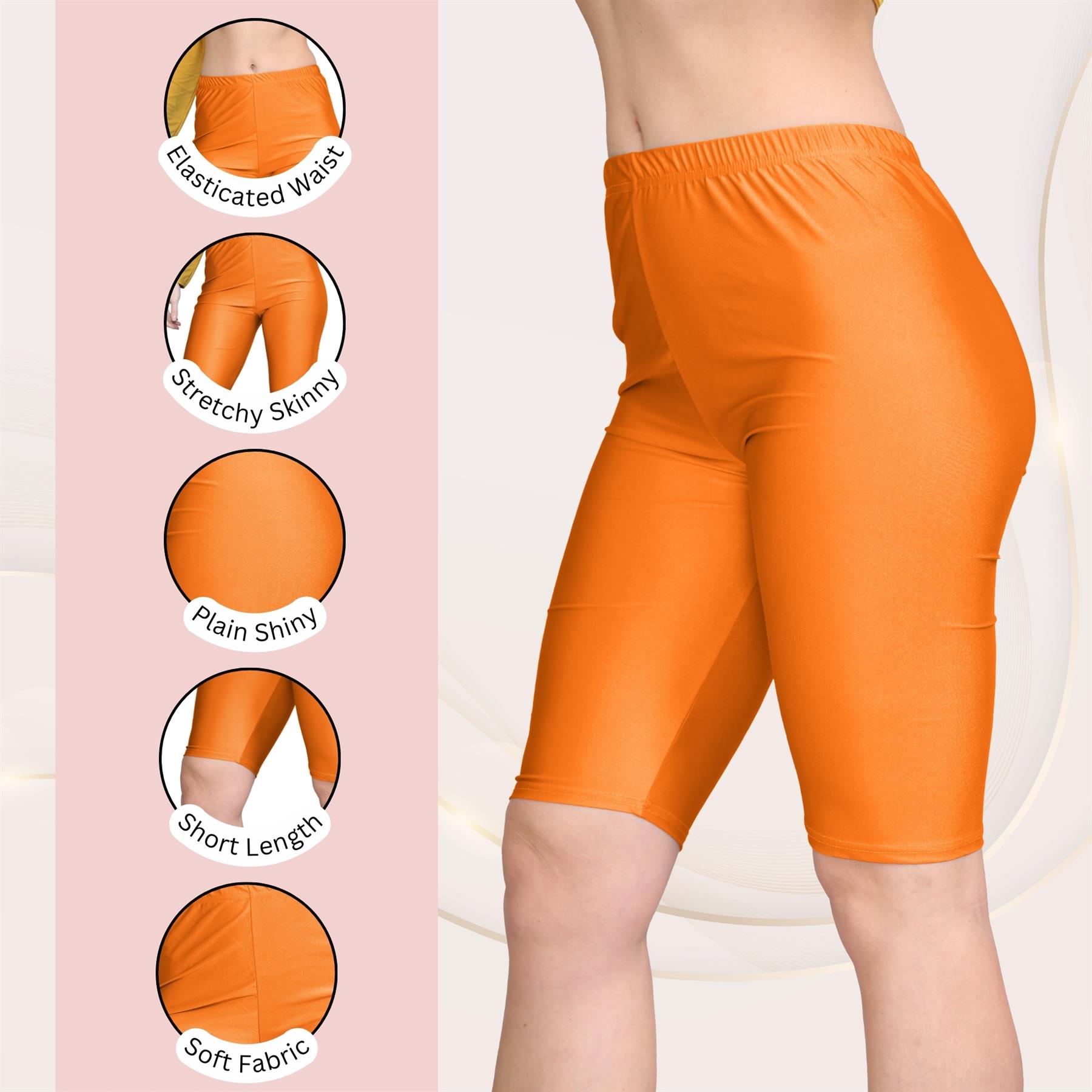 Damas Pantalones Cortos de Ciclismo Lisos Estirados Lycra Brillante Gimnasio Yoga Baile Pantalones Cortos - Imagen 35 de 100