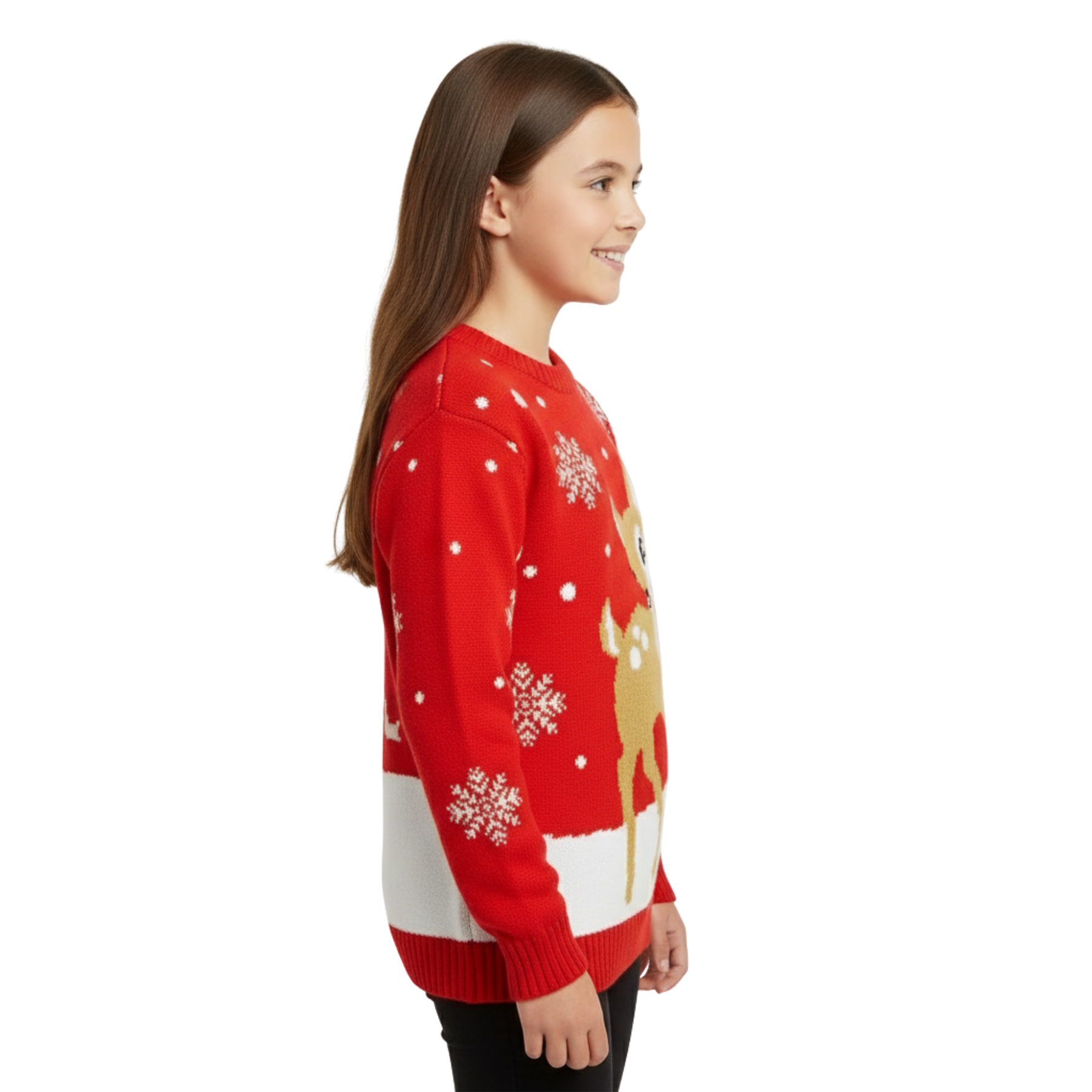 Kids Christmas Jumper Girls Boy Reindeer Sweater Children Novelty Xmas Sweater - Picture 17 of 97