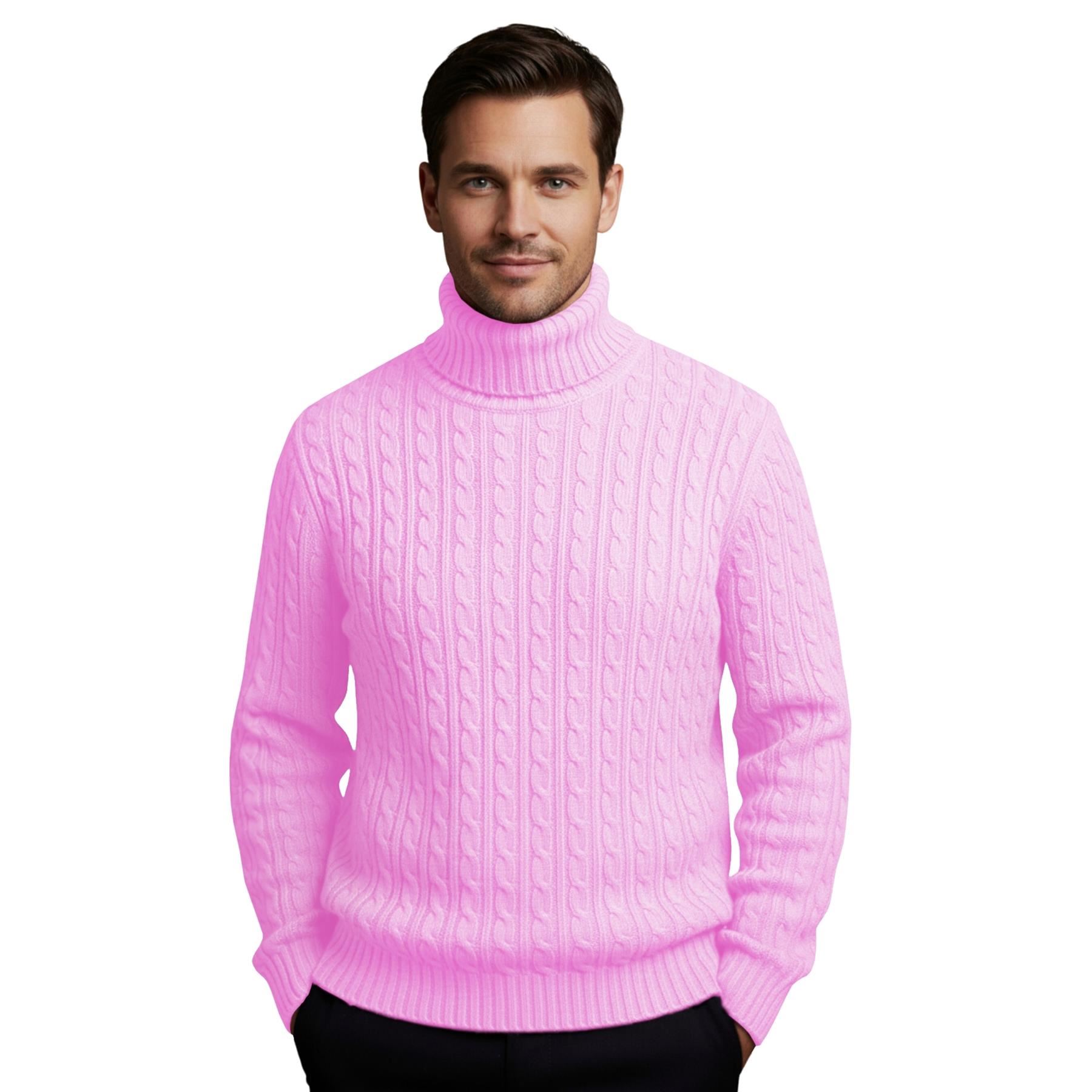 Herren Polo Rollkragen Langarm Pullover Zopfmuster Winterpullover Pulli - Bild 9 von 154