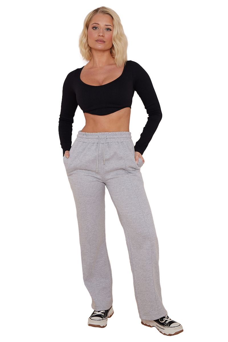 Ladies Fleece Lined Trousers Sweatpants Elastic Waist Wide Leg Loungewear Pants - Picture 25 of 43