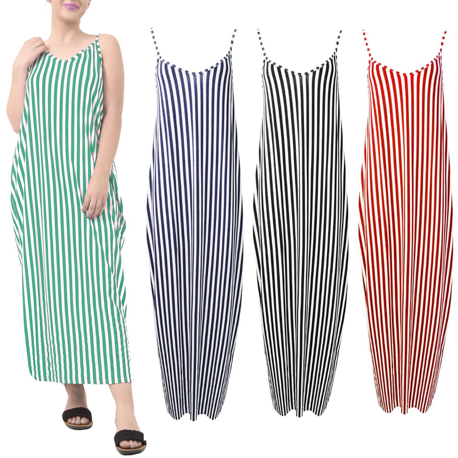 Womens summer V Neck Maxi Dress Camisole Strappy Lagenlook Drape Baggy UK 8-26