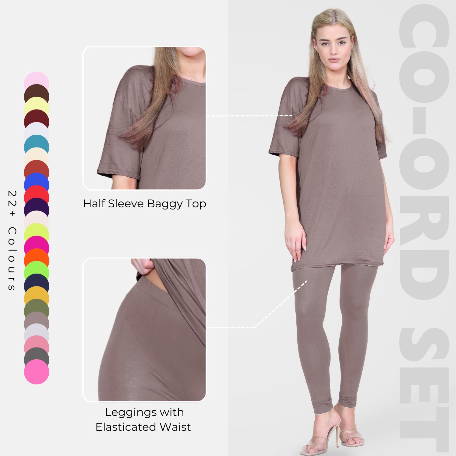 Damas Longline Suelto Camiseta Leggings Gimnasio Chándal Conjunto Coord 2 Piezas Ropa de Salón - Imagen 69 de 155