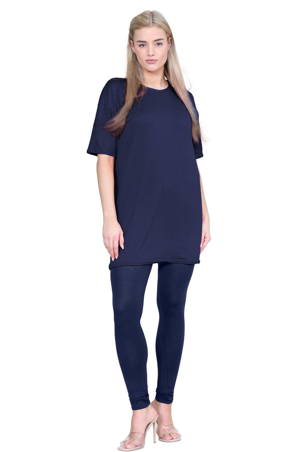 Damas Longline Suelto Camiseta Leggings Gimnasio Chándal Conjunto Coord 2 Piezas Ropa de Salón - Imagen 79 de 155