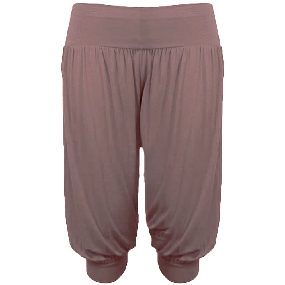 Womens 3/4 Alibaba Leggings Cropped Harem Trousers Plain Cuffed Hareem Pants - Picture 4 of 9