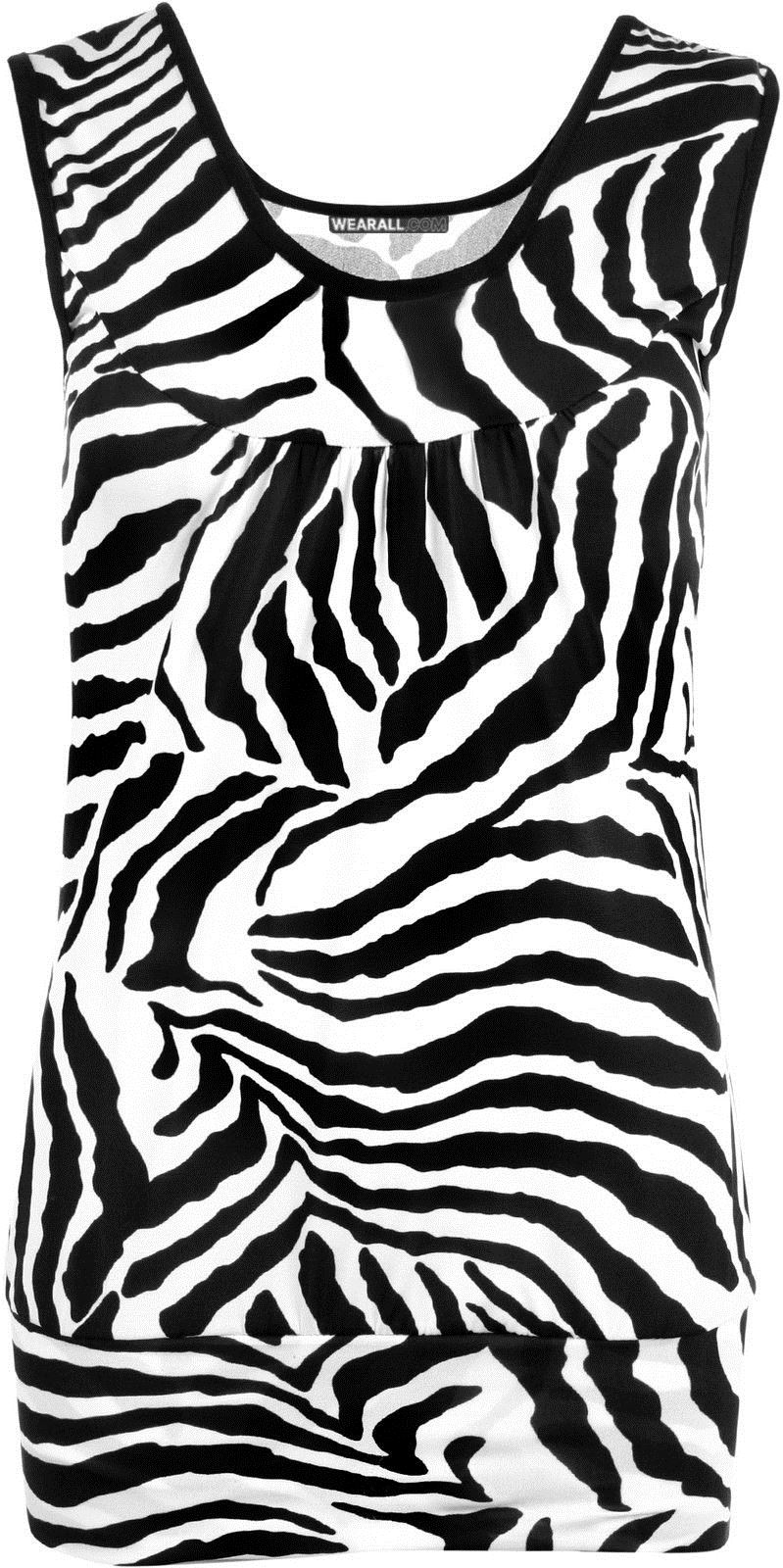 New Womens Ladies Zebra Print Top Leggings Set Stretchy Vest Top Bottom