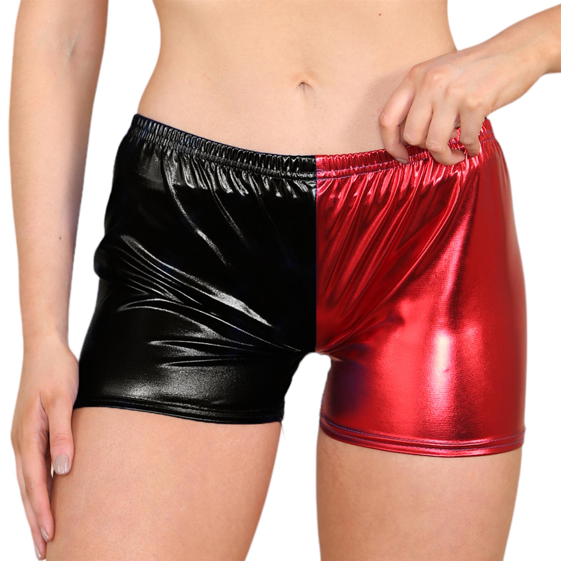 Damen Cosplay Halloween Kostüm rot schwarz glänzend Suicide Squad Party Outfit - Bild 2 von 7