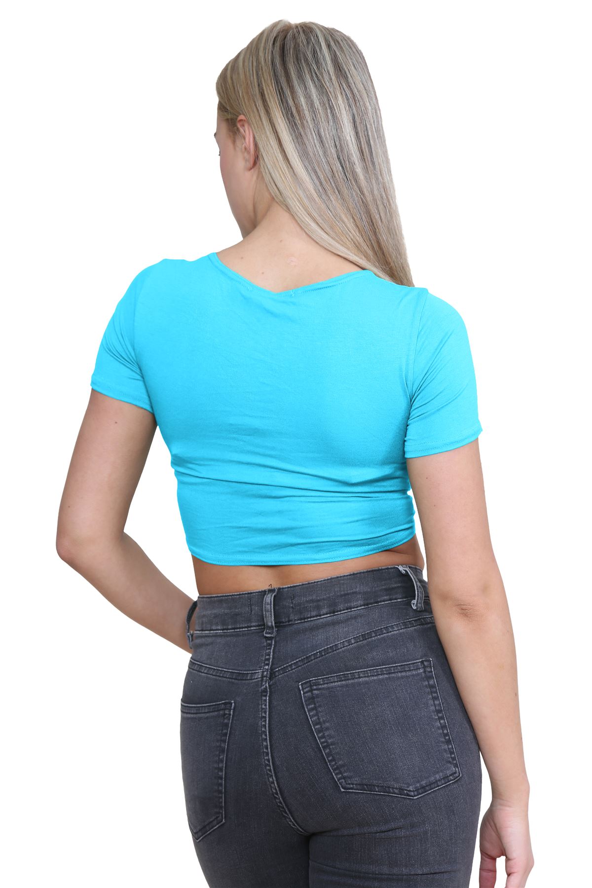 Damen-Cardigan Kurzarm vorne zum Binden einfach Bolero Achselzucken lässig bauchfrei Oberteil - Bild 112 von 133