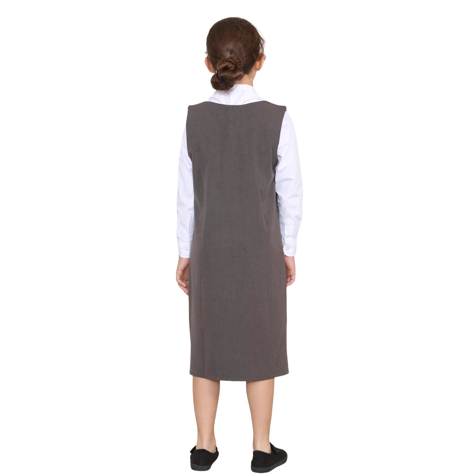 Niñas Corazón Bolsillo Delantal Niños Sin Mangas Plisado Cremallera Uniforme Escolar Vestido - Imagen 12 de 22