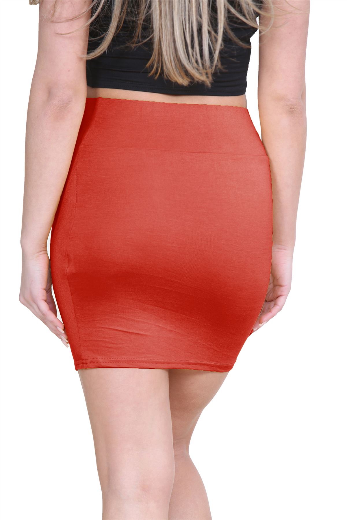 Womens Mini Skirt High Waisted Plain Printed Summer Bodycon Short Pencil Skirt - Picture 147 of 163