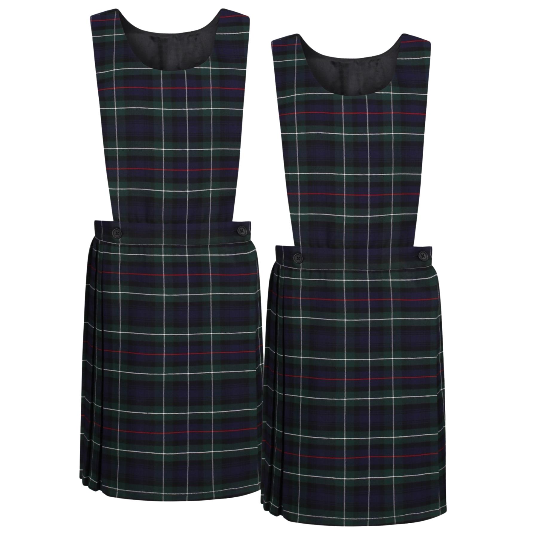 Niñas Babero Delantal Tartán Vestido Envolvente Cuchillo Plisado Uniforme Escolar Paquete de 2 - Imagen 23 de 64