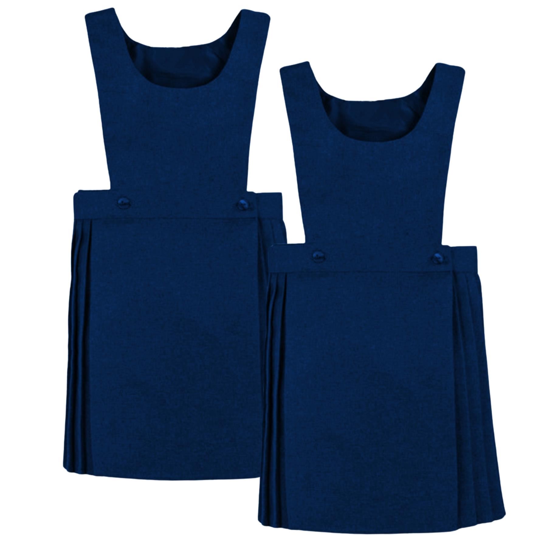 Niñas Babero Delantal Tartán Vestido Envolvente Cuchillo Plisado Uniforme Escolar Paquete de 2 - Imagen 16 de 64