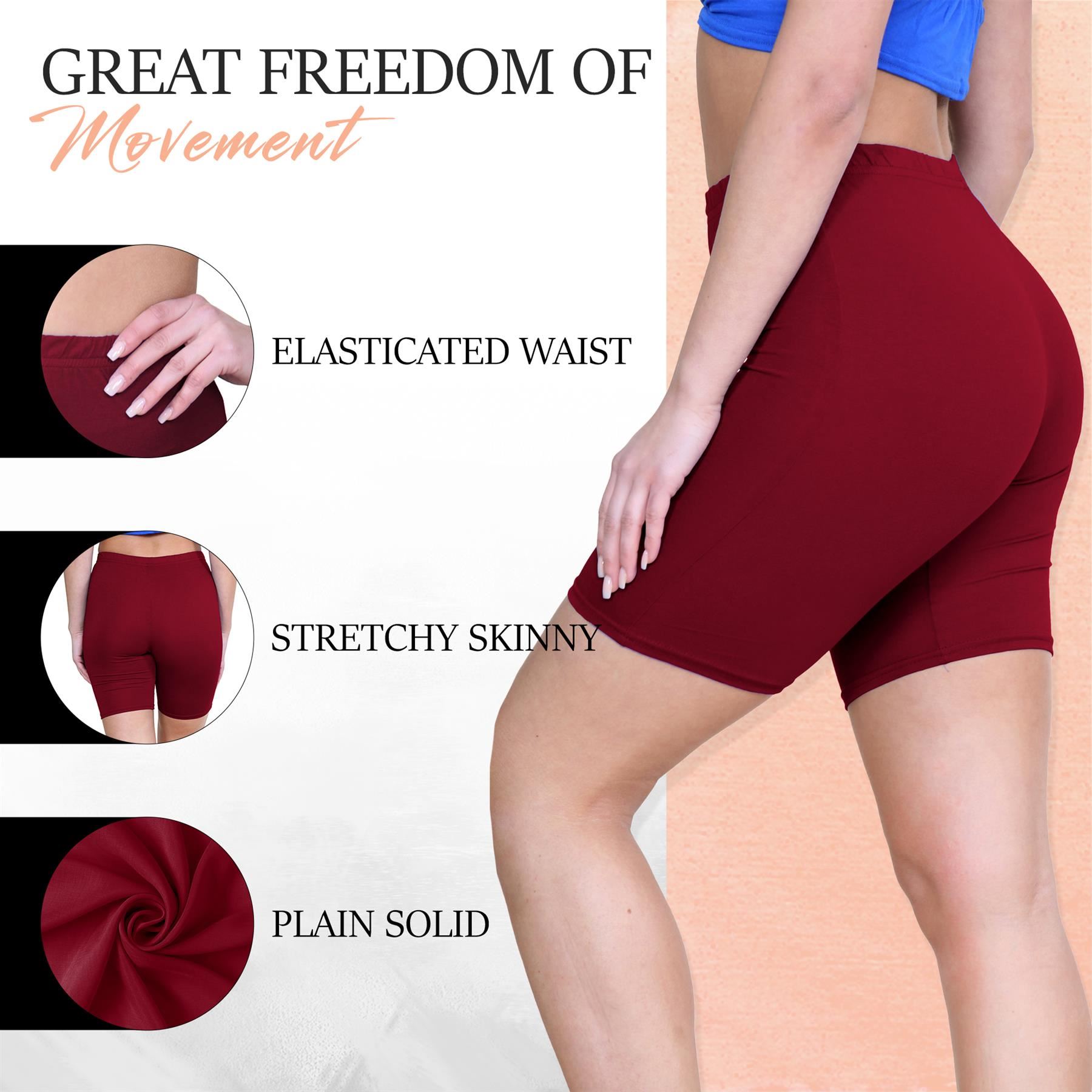 Pantalones Cortos de Ciclismo Lisos Para Mujer Baile Gimnasio Pantalones Cortos Elásticos Activos Paquete de 3 - Imagen 258 de 268