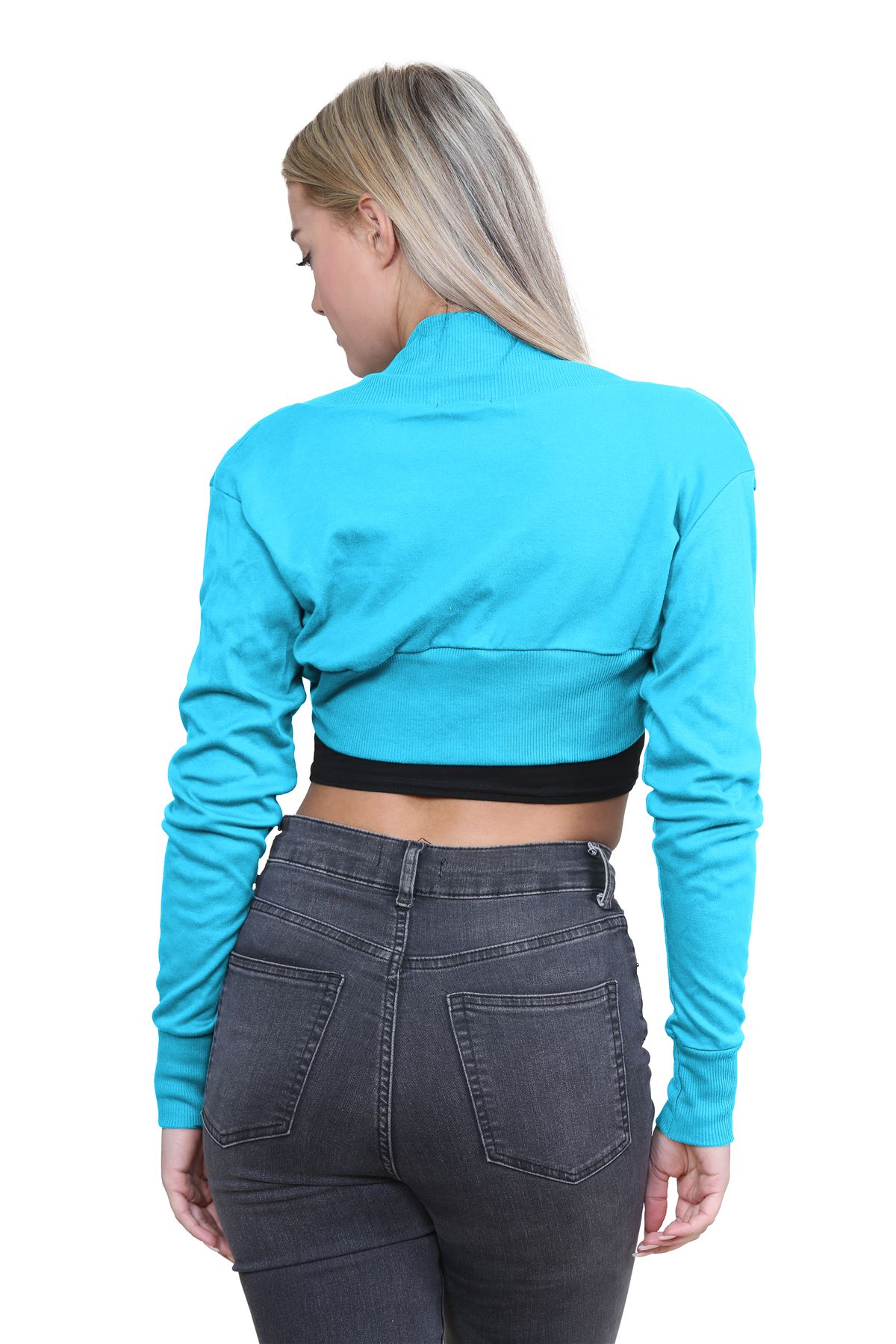 Ladies Long Sleeve Cotton Shrug Plain Open Bolero Cardigan Soft Summer Crop Top - Picture 75 of 84