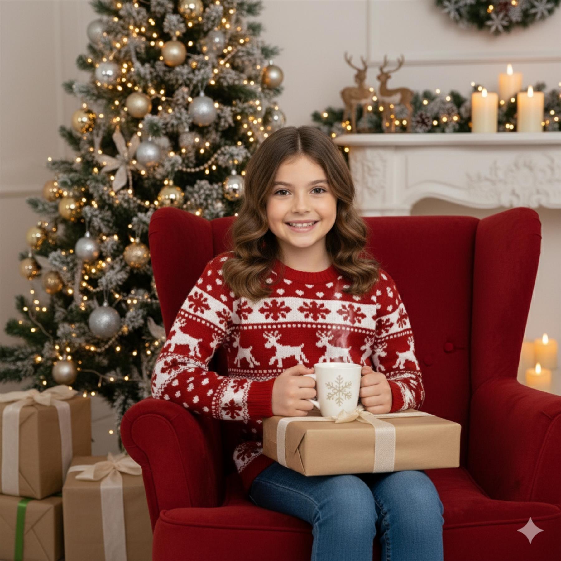 Kids Christmas Jumper Girls Boy Reindeer Sweater Children Novelty Xmas Sweater - Picture 67 of 97