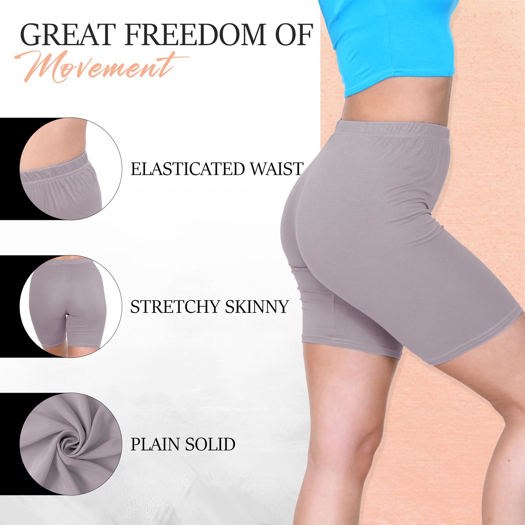 Pantalones Cortos de Ciclismo Lisos Para Mujer Baile Gimnasio Pantalones Cortos Elásticos Activos Paquete de 3 - Imagen 118 de 268