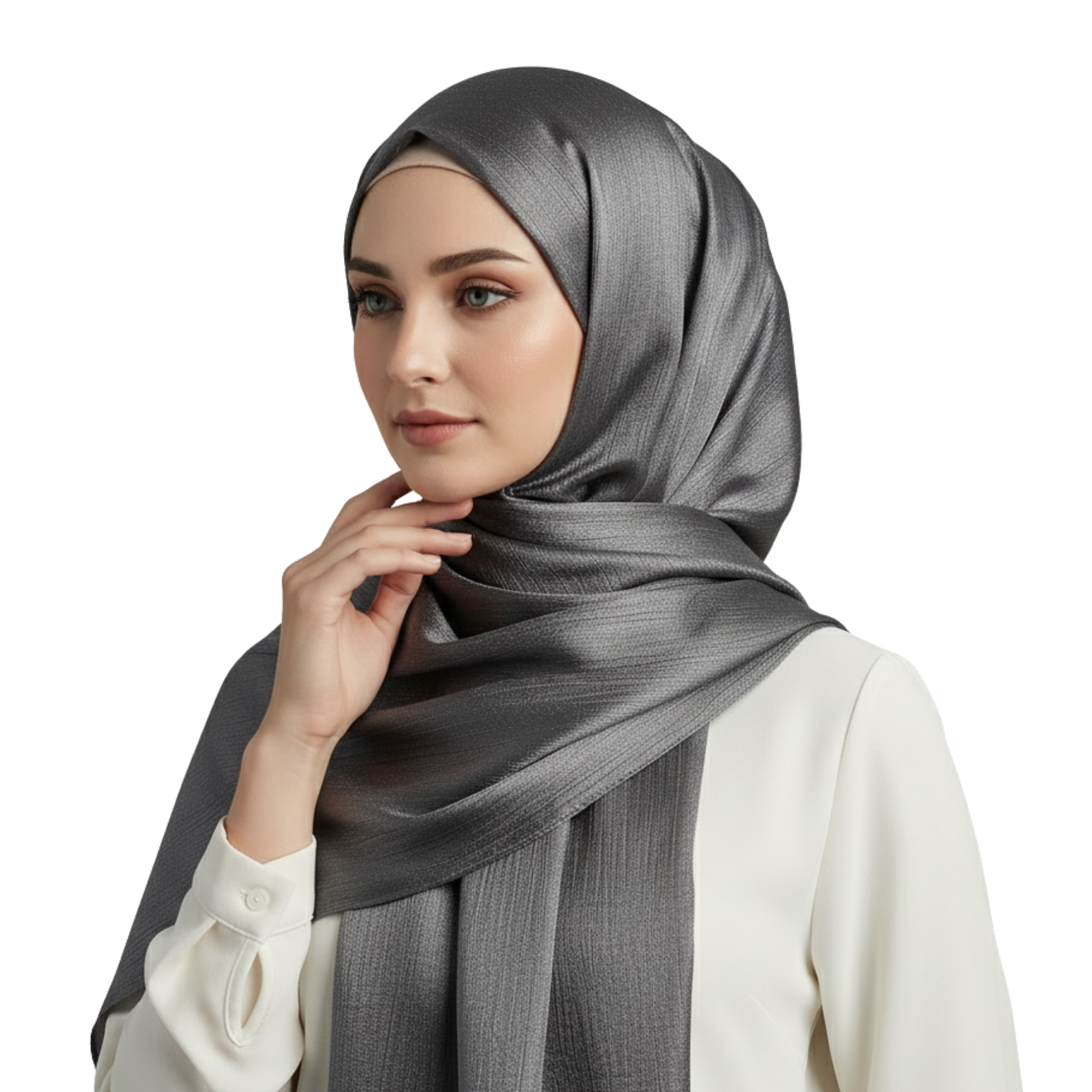 Womens Paper Silk Hijab Satin Silk Head Scarf Long Muslim Head Cover Wrap Shawl - Picture 30 of 99