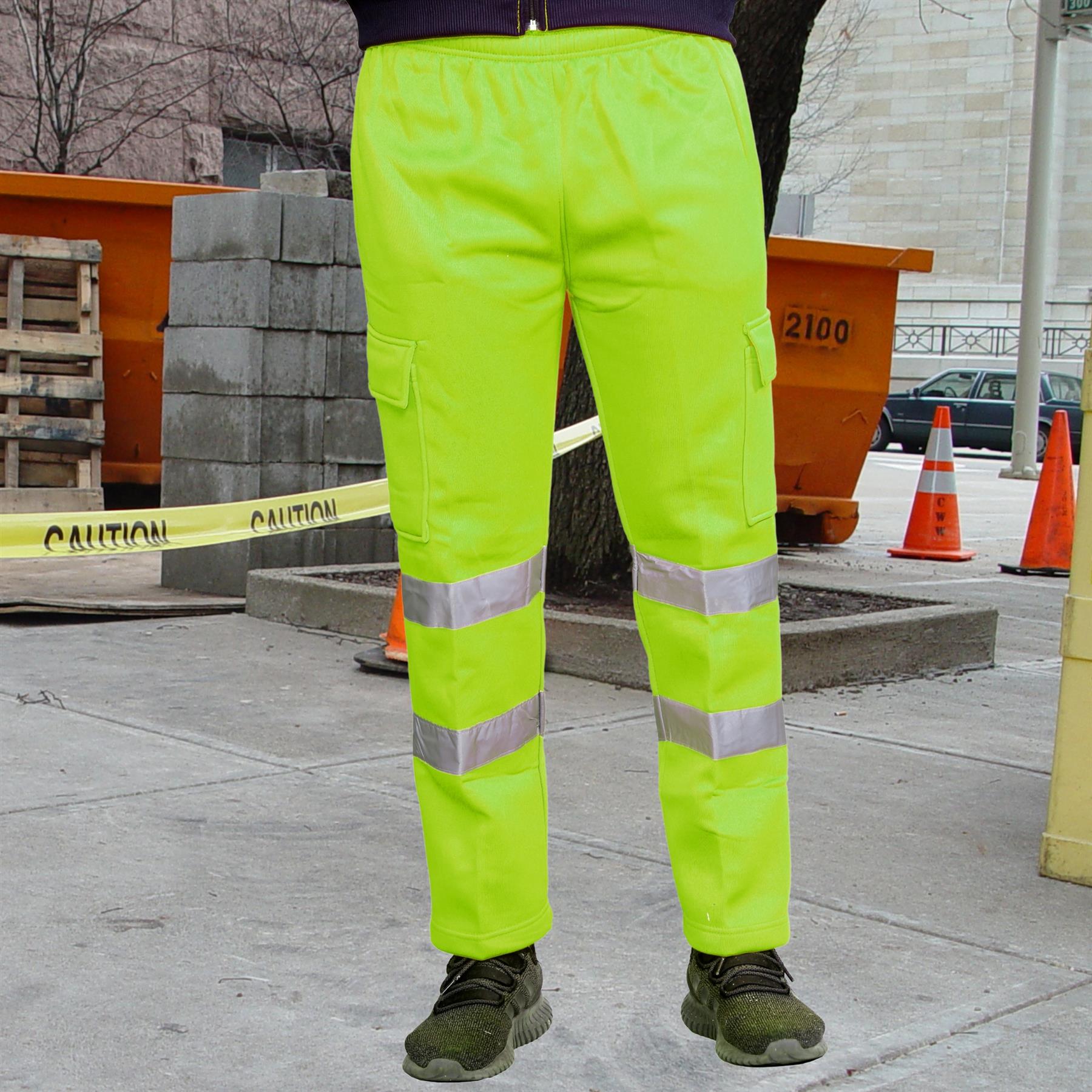 Para hombres Hi Vis Vis Visibilidad Viz Seguridad Parte inferior de lana Ropa de trabajo Pantalones para correr - Imagen 16 de 26