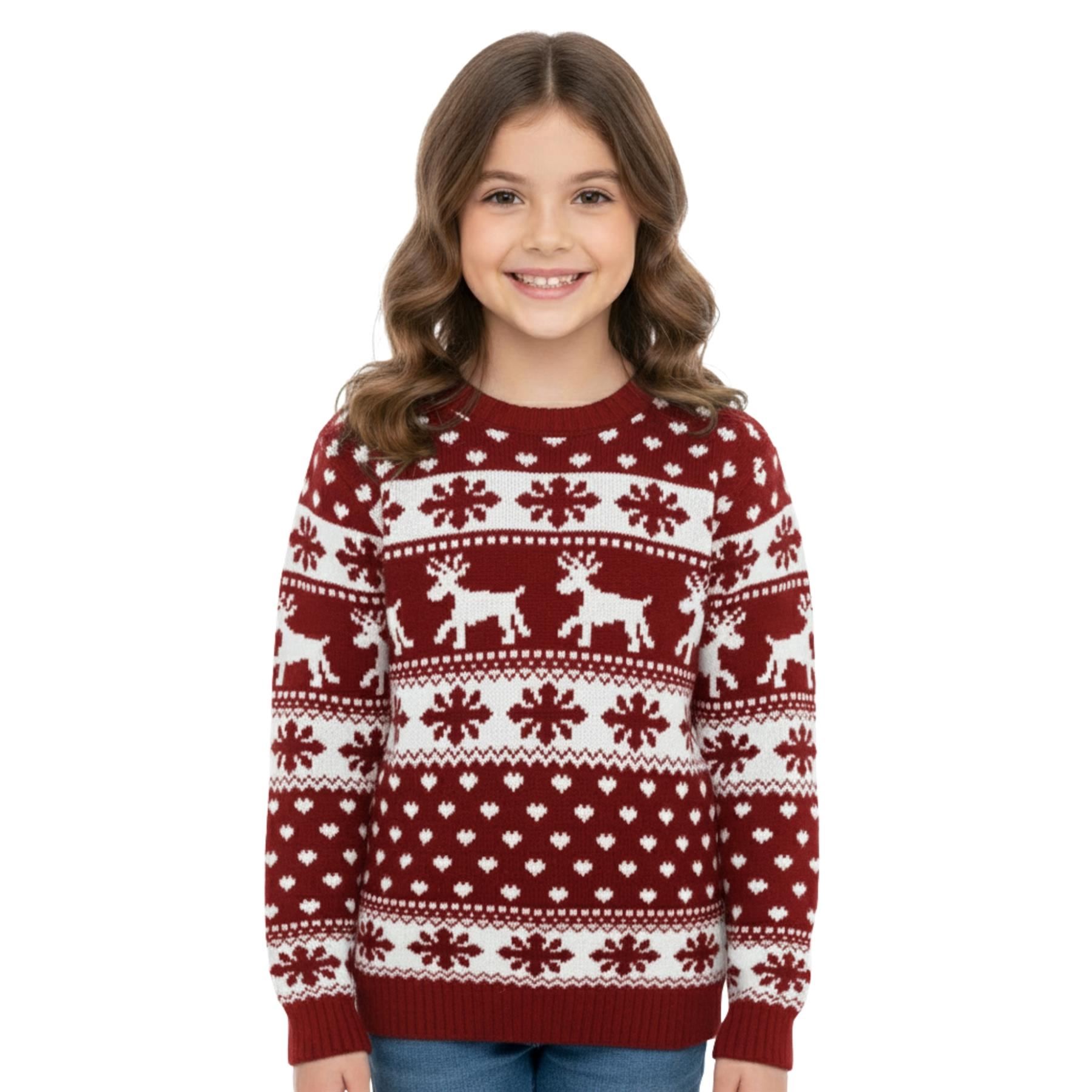 Kids Christmas Jumper Girls Boy Reindeer Sweater Children Novelty Xmas Sweater - Picture 69 of 97