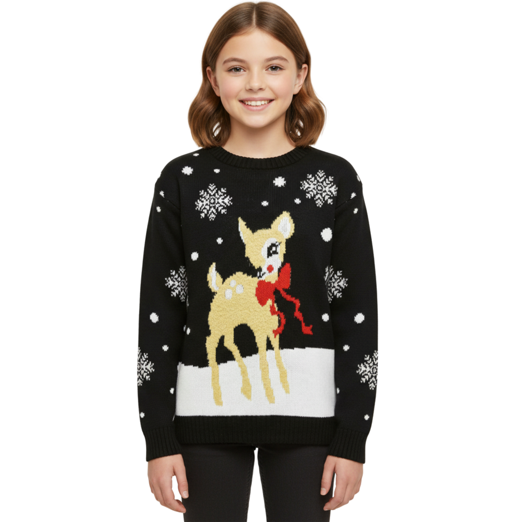 Kids Christmas Jumper Girls Boy Reindeer Sweater Children Novelty Xmas Sweater - Picture 2 of 97