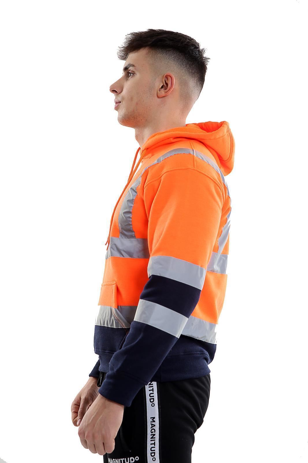 Sudadera con capucha para hombre Hi Vis alta visibilidad lana seguridad ropa de trabajo jersey con capucha saltador - Imagen 20 de 21