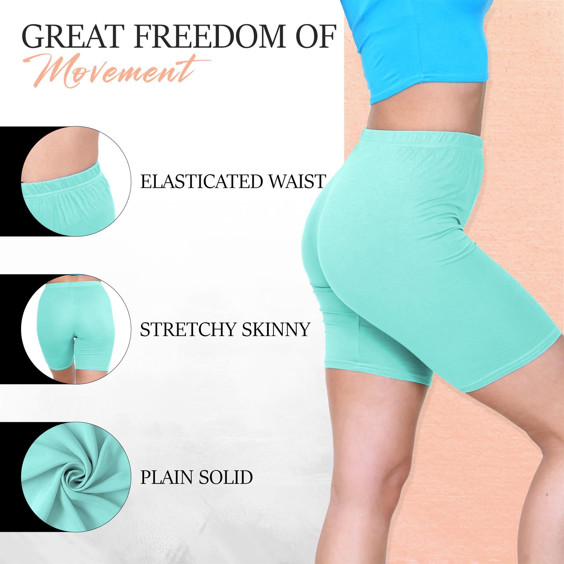 Pantalones Cortos de Ciclismo Lisos Para Mujer Baile Gimnasio Pantalones Cortos Elásticos Activos Paquete de 3 - Imagen 110 de 268