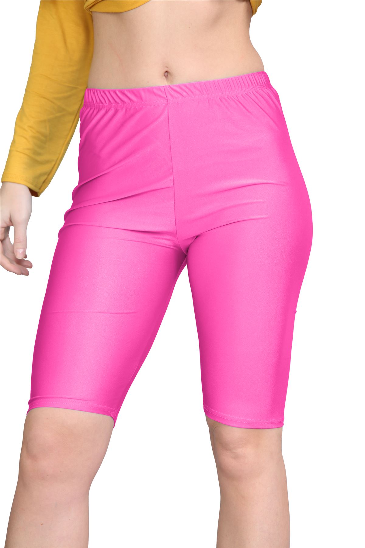 Damas Pantalones Cortos de Ciclismo Lisos Estirados Lycra Brillante Gimnasio Yoga Baile Pantalones Cortos - Imagen 39 de 100
