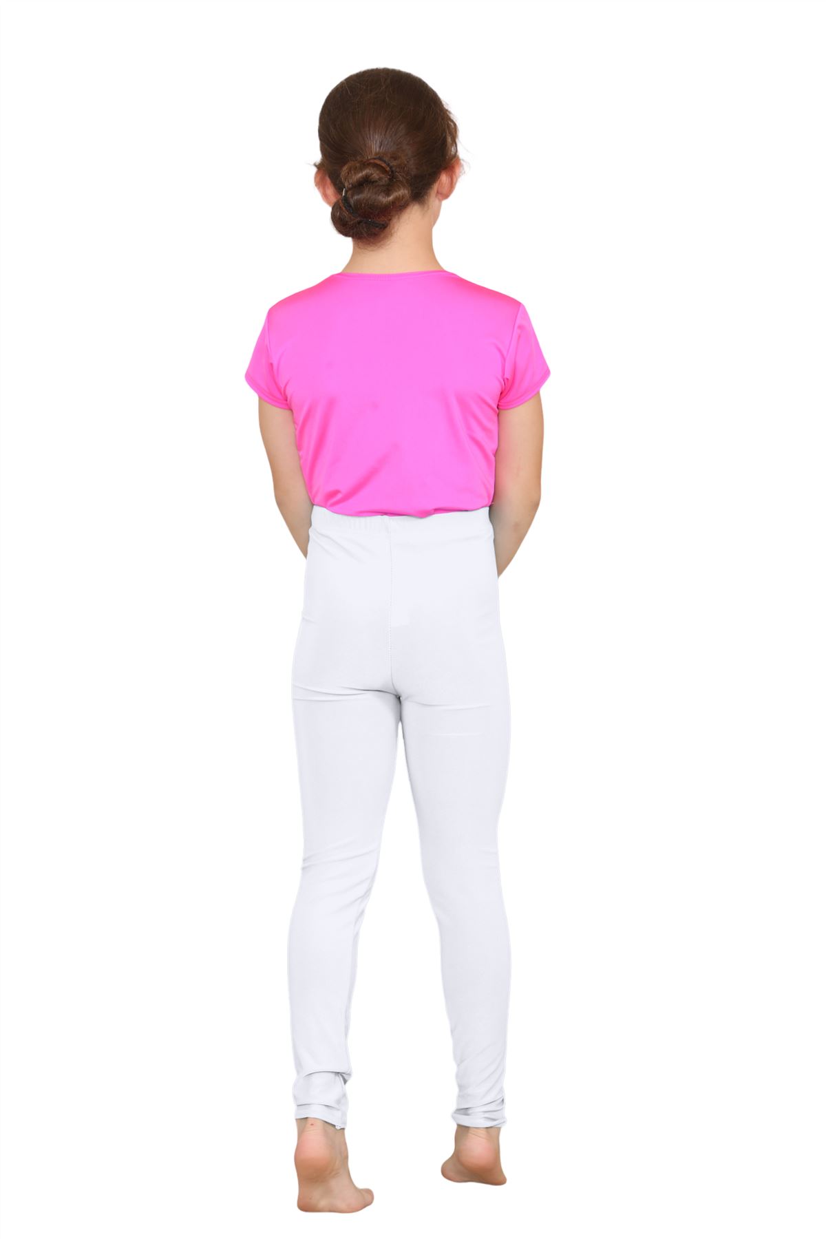 Girls Dance Leggings Gymnastics Microfibre Pants Kids Plain Full Length Trousers - Picture 83 of 85