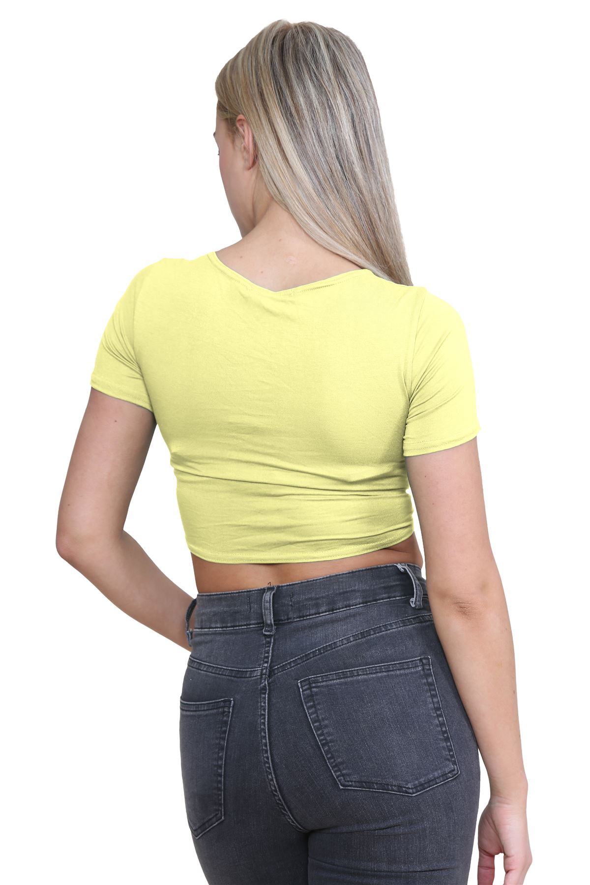 Damen-Cardigan Kurzarm vorne zum Binden einfach Bolero Achselzucken lässig bauchfrei Oberteil - Bild 130 von 133