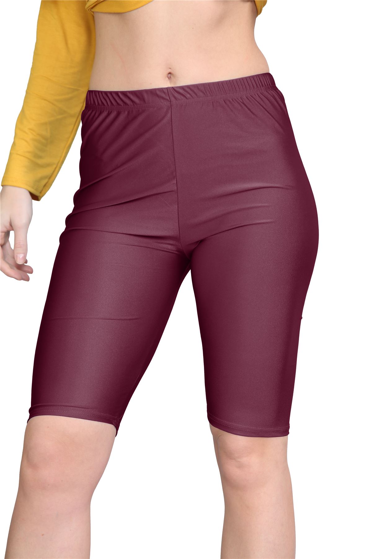 Damas Pantalones Cortos de Ciclismo Lisos Estirados Lycra Brillante Gimnasio Yoga Baile Pantalones Cortos - Imagen 95 de 100