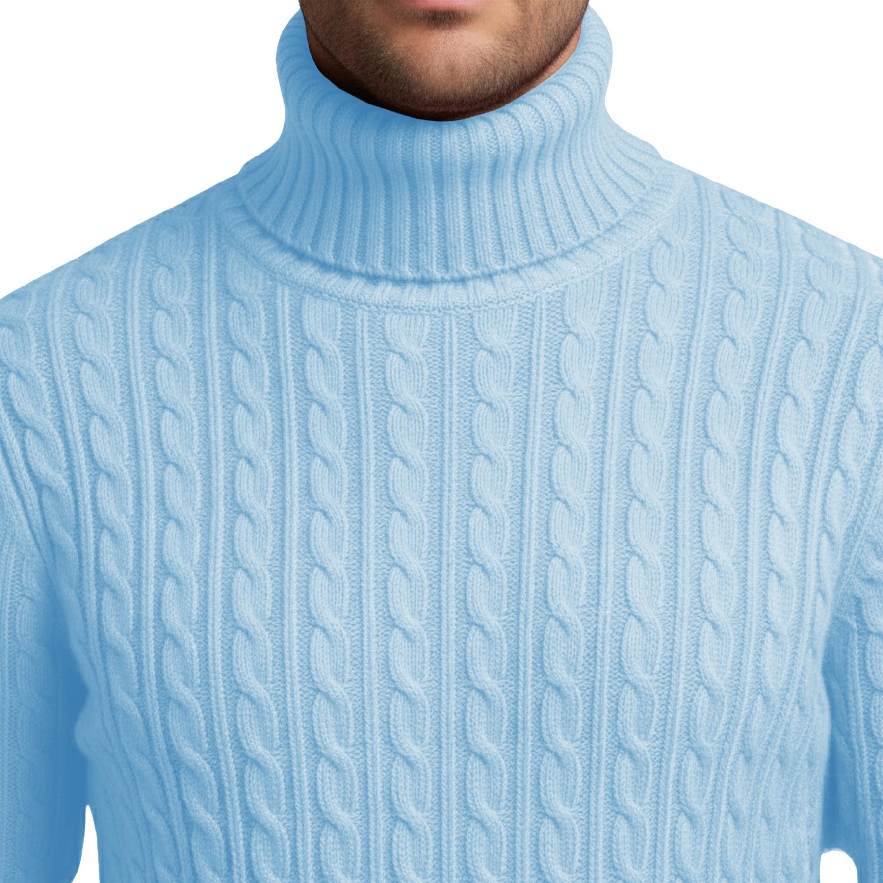 Herren Polo Rollkragen Langarm Pullover Zopfmuster Winterpullover Pulli - Bild 116 von 154