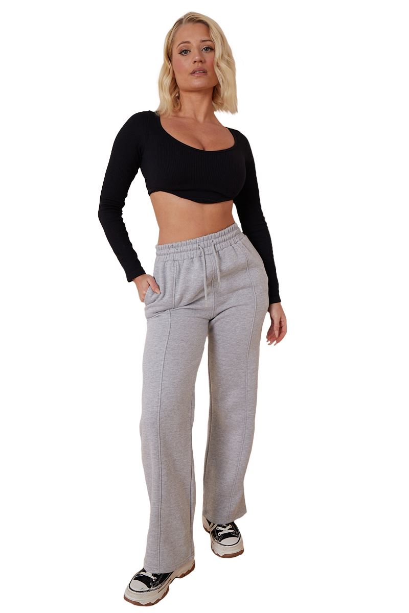 Ladies Fleece Lined Trousers Sweatpants Elastic Waist Wide Leg Loungewear Pants - Picture 26 of 43