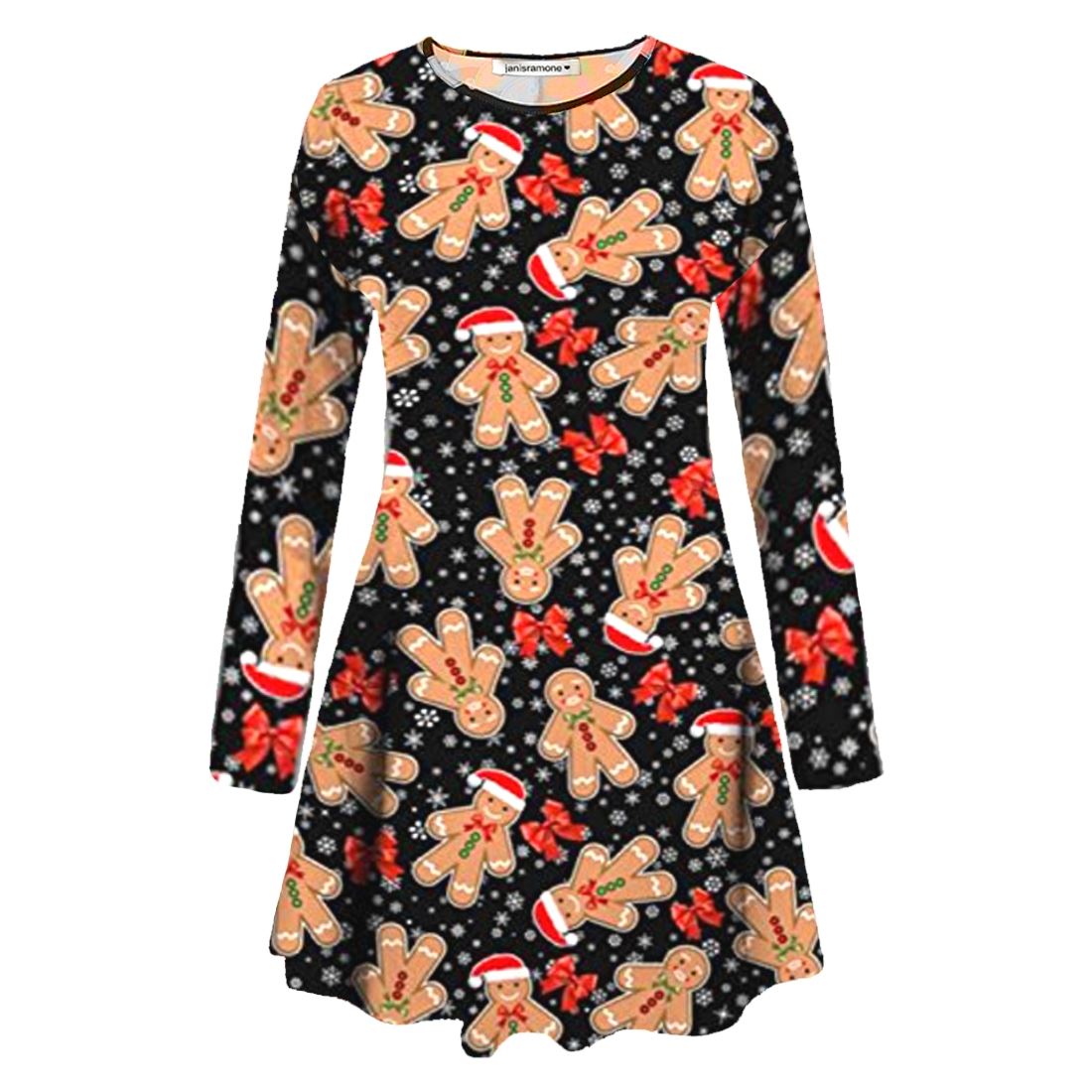 Nouveau Femme Noël Pain D'épice Noël Bow flocon de neige Noël D'épice Fête De Noël Mini Robe Swing b54740 Nouveau Femme Noël Pain D'épice Noël Bow flocon de neige Noël D'épice Fête De Noël Mini Robe Swing b54740