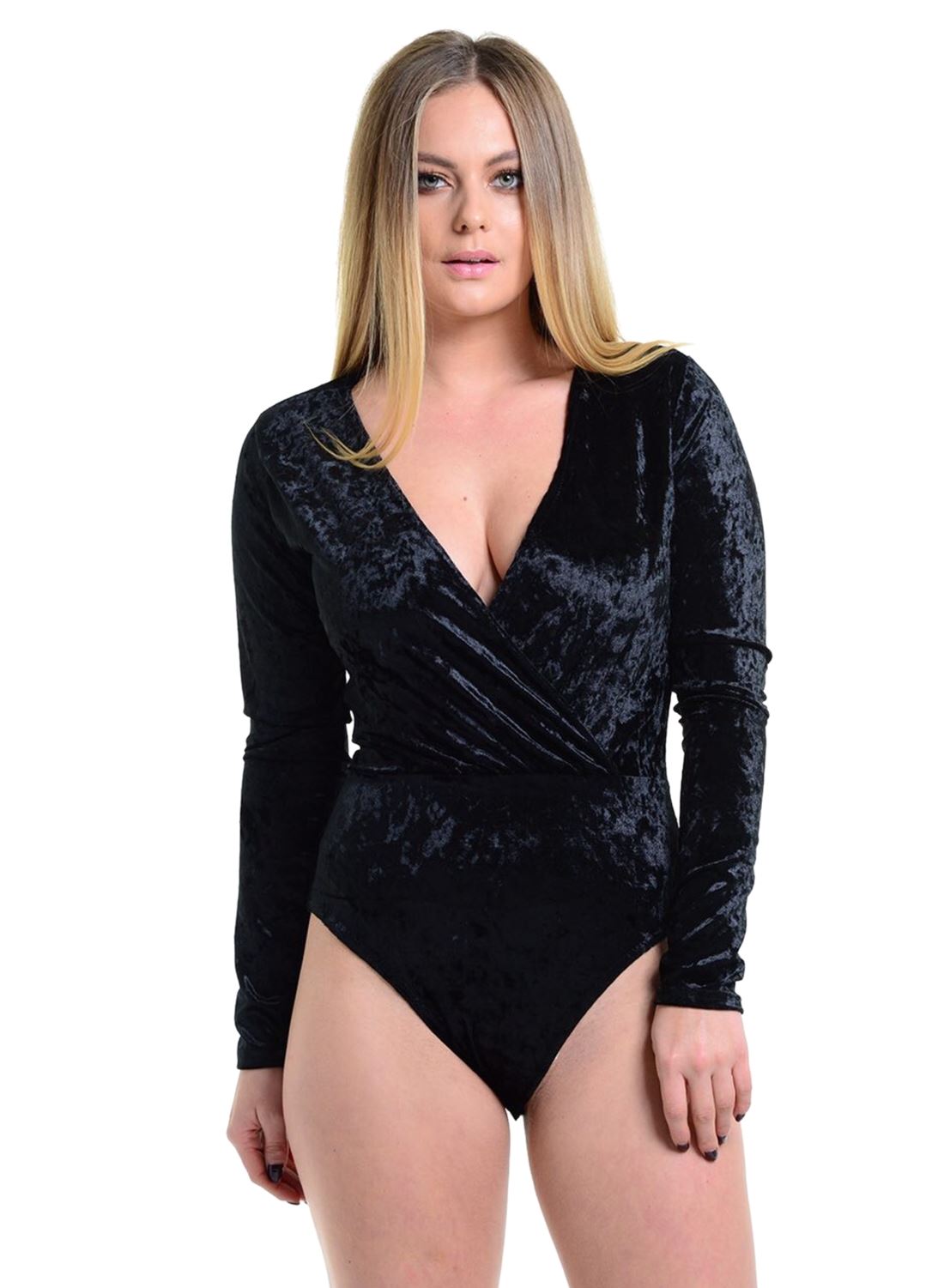 Womens Polo Turtle Neck Printed Bodysuit Ladies Long Sleeve Stretch Leotard Top