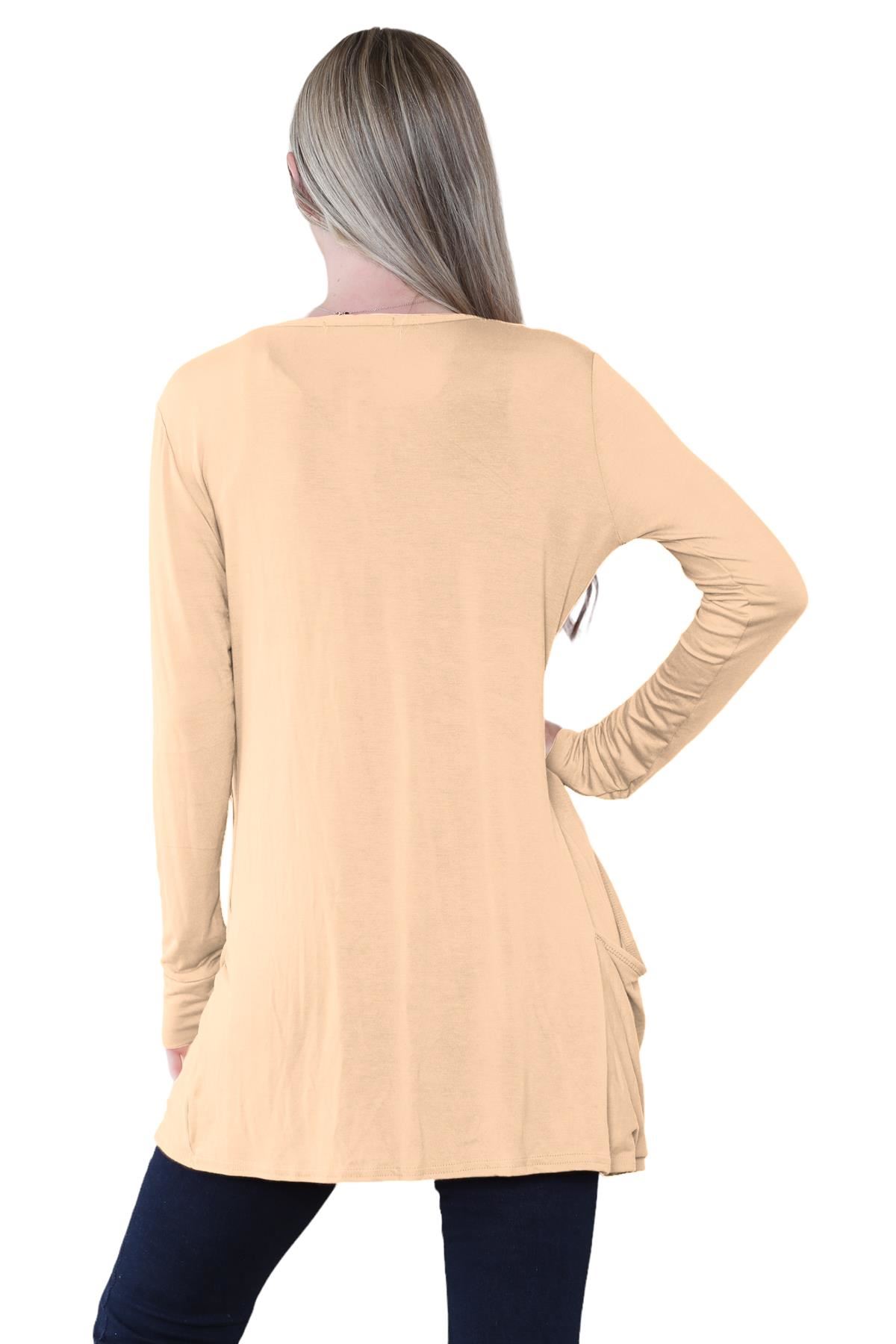Boyfriend Cardigan Damen schlicht langärmelig offener Tropfen Tasche Freizeit Achselzucken Oberteil - Bild 90 von 148
