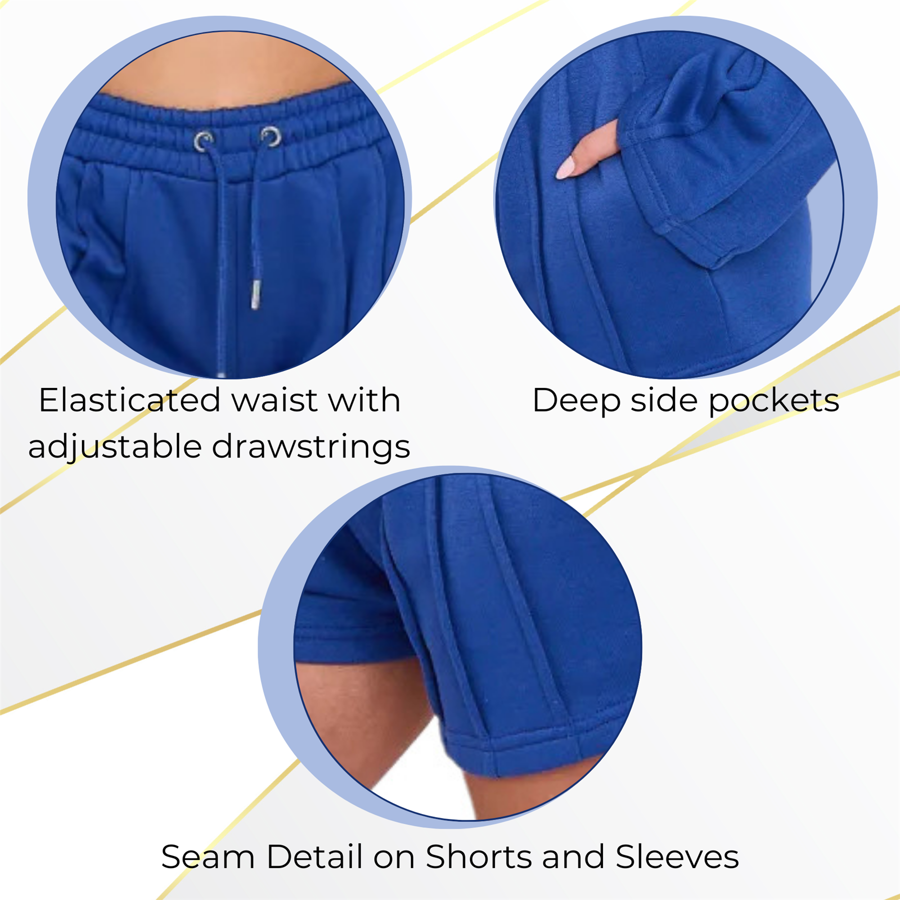 Womens Pleated Lined Crop Top Shorts Set 2 Pcs Co-ord Fleece Loungewear Suit - Picture 23 of 36