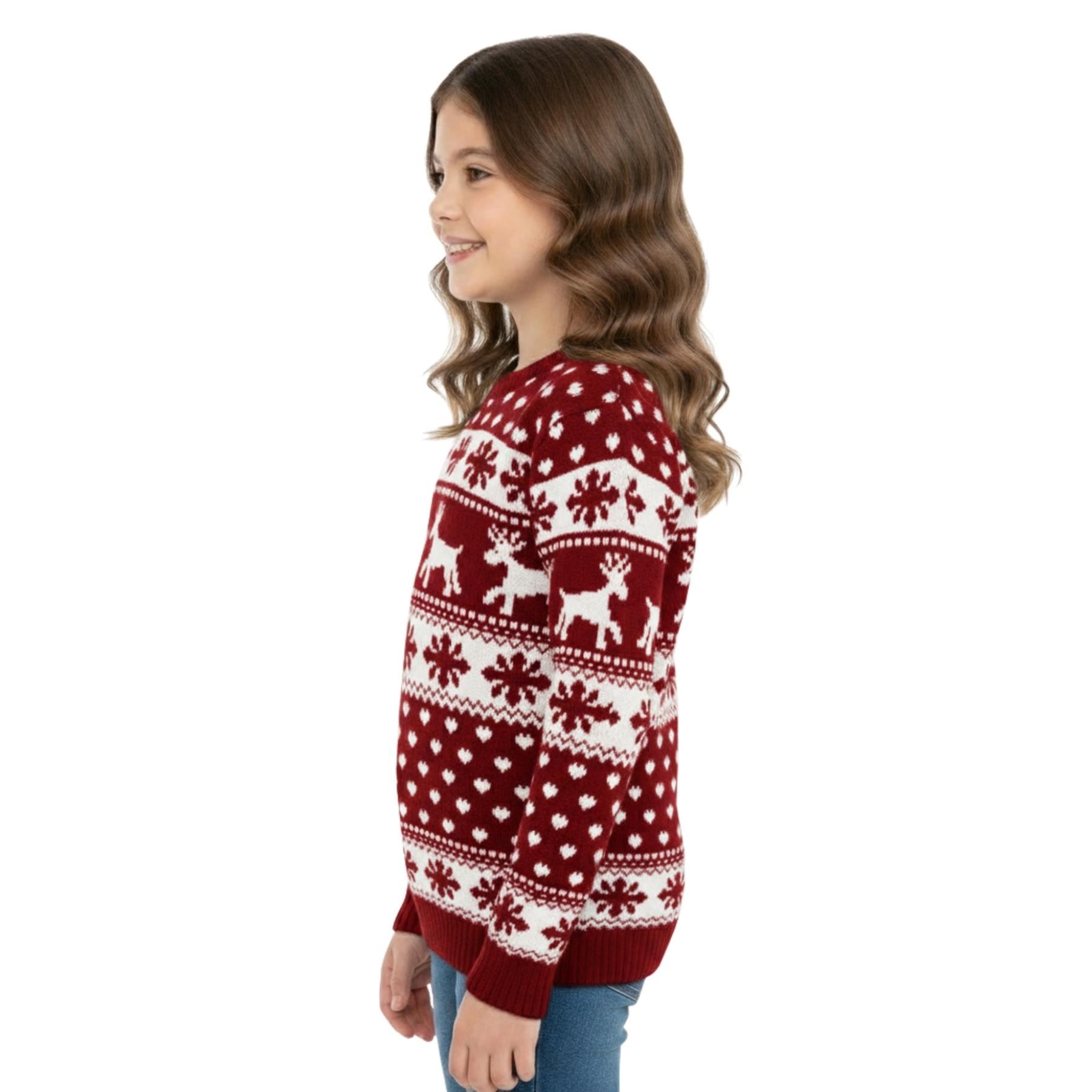 Kids Christmas Jumper Girls Boy Reindeer Sweater Children Novelty Xmas Sweater - Picture 70 of 97