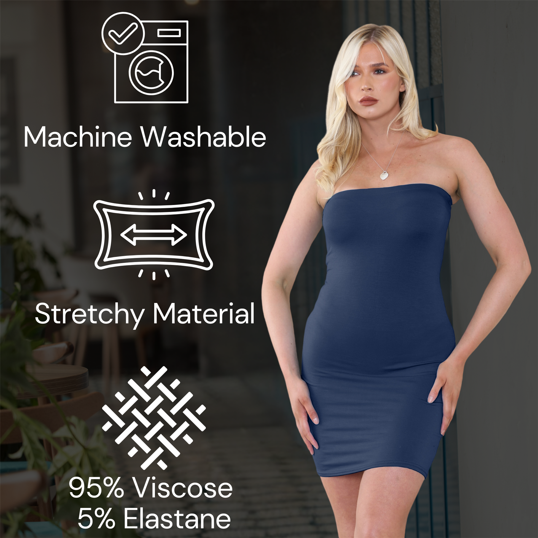 Mujer Vestido ceñido al cuerpo Bandeau Sin mangas Liso BoobTube Elastizado Fiesta Mini Vestido - Imagen 95 de 140