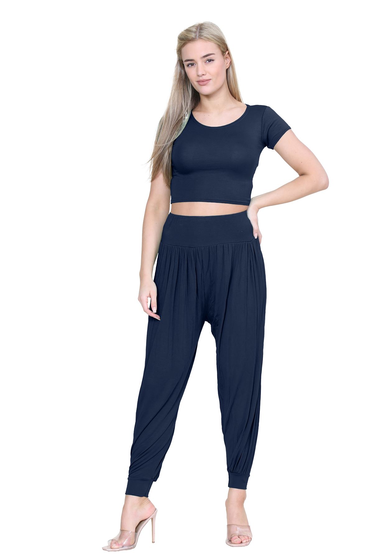 Womens Alibaba Harem Leggings Cuffed Bottoms Plain Hareem Trousers Baggy Pants - Picture 75 of 130