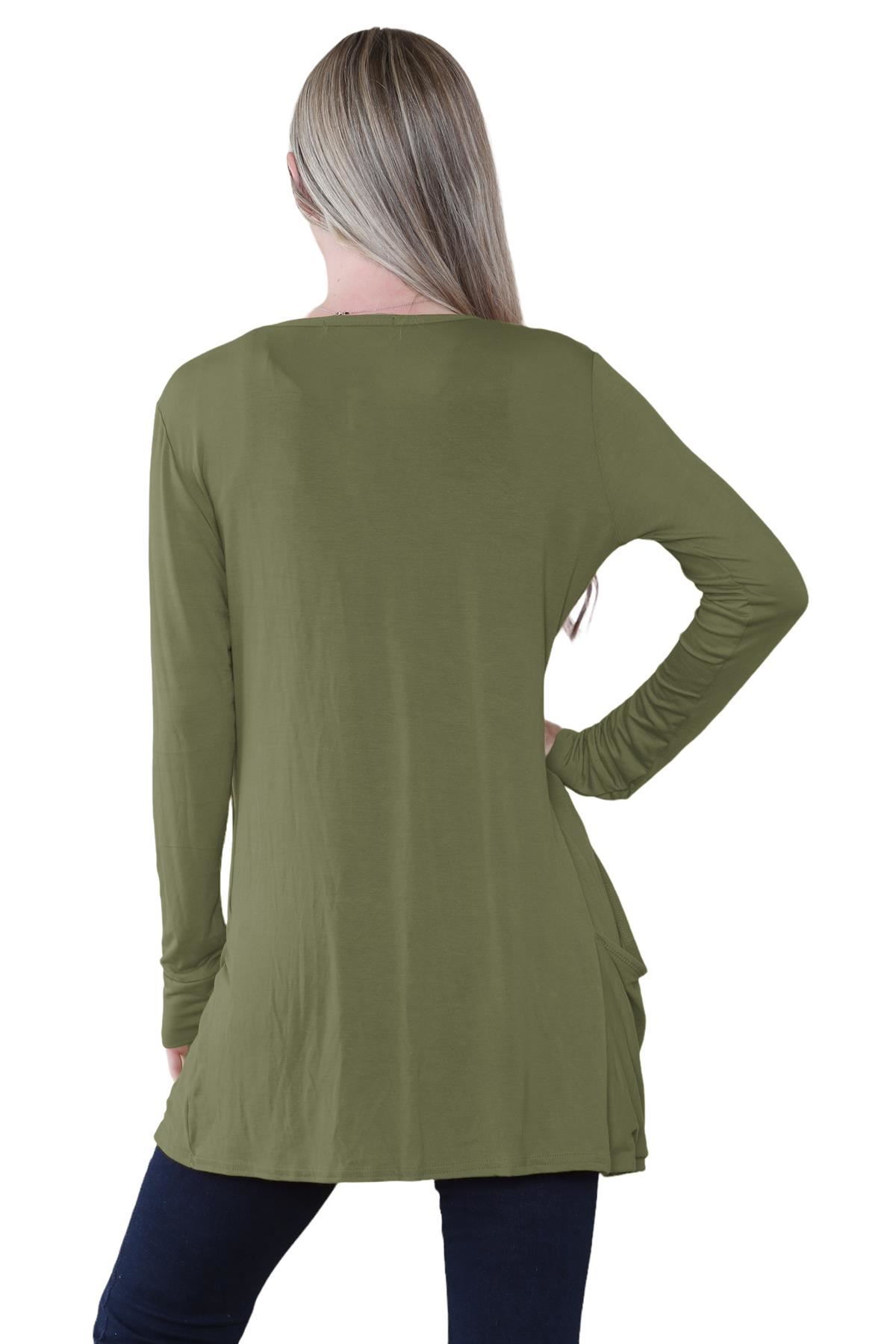Boyfriend Cardigan Damen schlicht langärmelig offener Tropfen Tasche Freizeit Achselzucken Oberteil - Bild 58 von 148