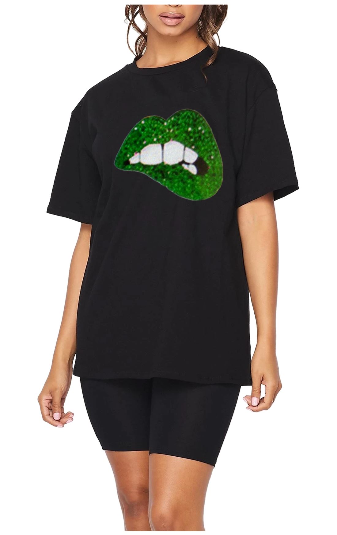 cycling shorts oversized shirt