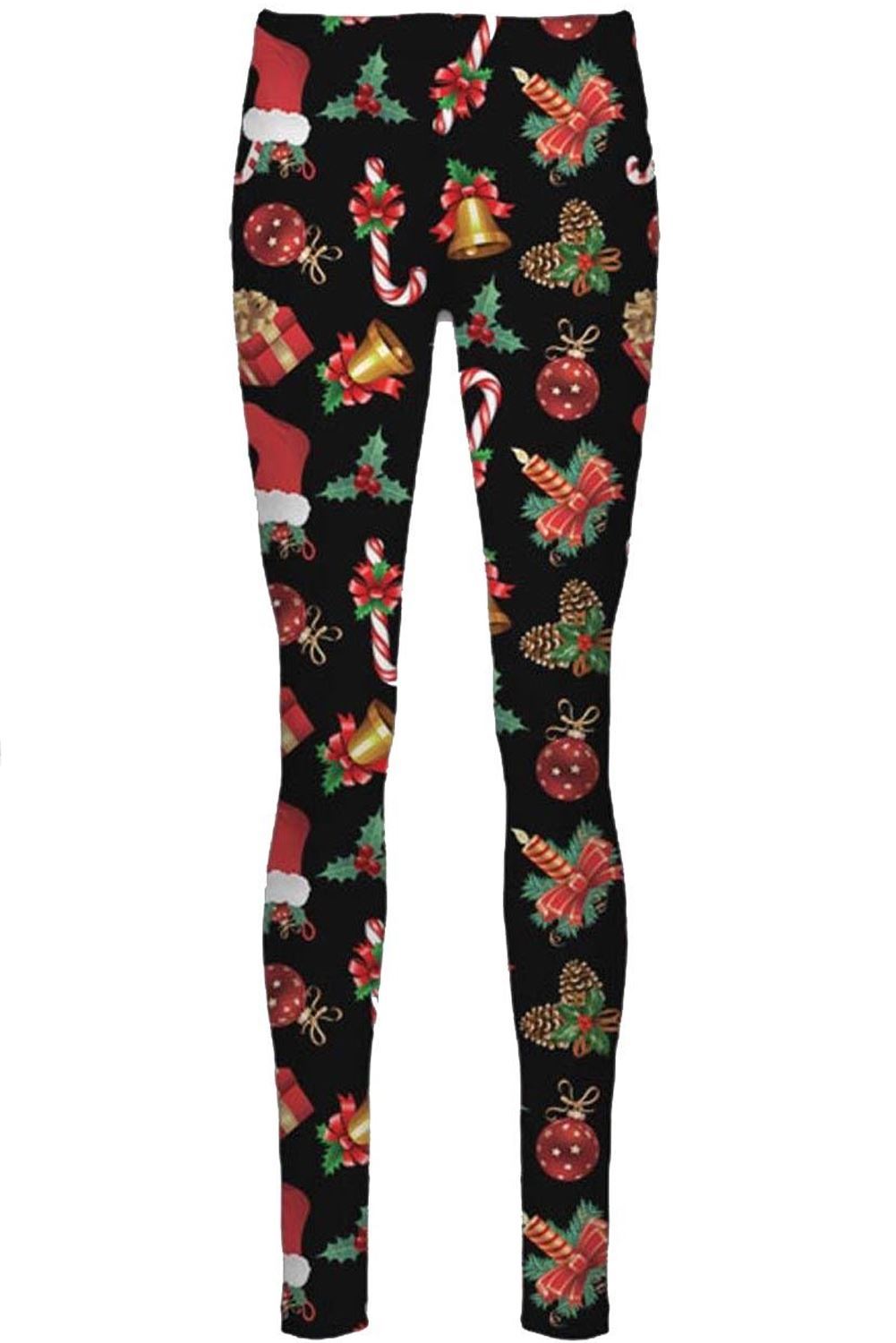 New Ladies Xmas Christmas Tree Gift Reindeer Smock Print Skinny