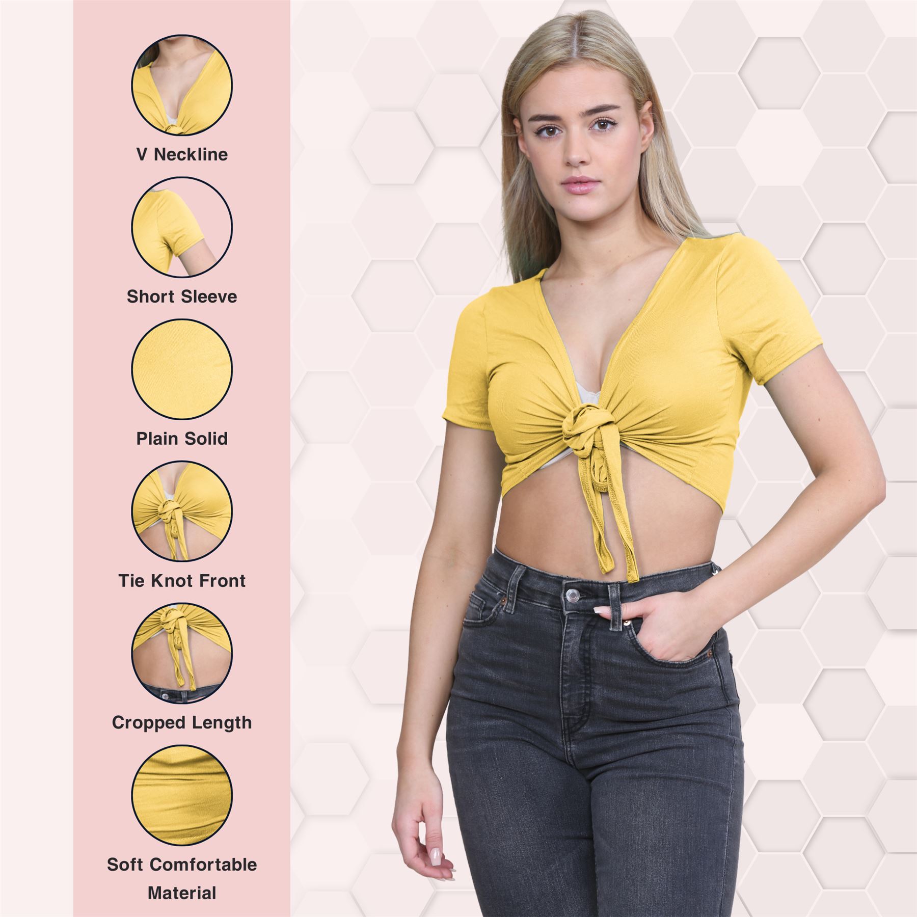 Damen-Cardigan Kurzarm vorne zum Binden einfach Bolero Achselzucken lässig bauchfrei Oberteil - Bild 71 von 133