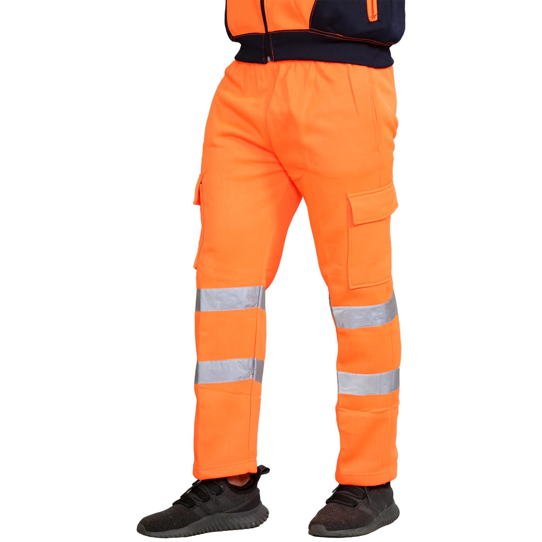 Para hombres Hi Vis Vis Visibilidad Viz Seguridad Parte inferior de lana Ropa de trabajo Pantalones para correr - Imagen 8 de 26