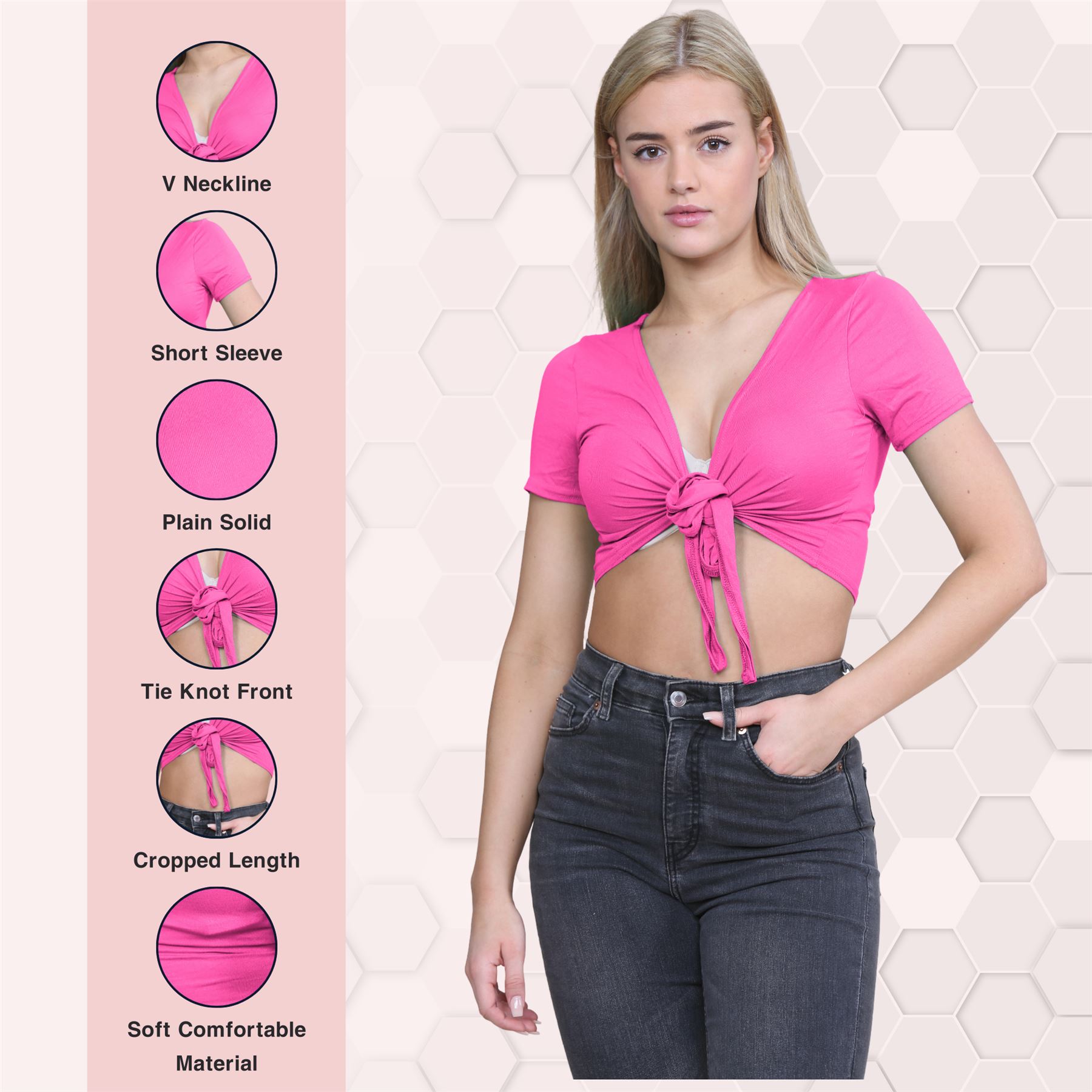 Damen-Cardigan Kurzarm vorne zum Binden einfach Bolero Achselzucken lässig bauchfrei Oberteil - Bild 23 von 133